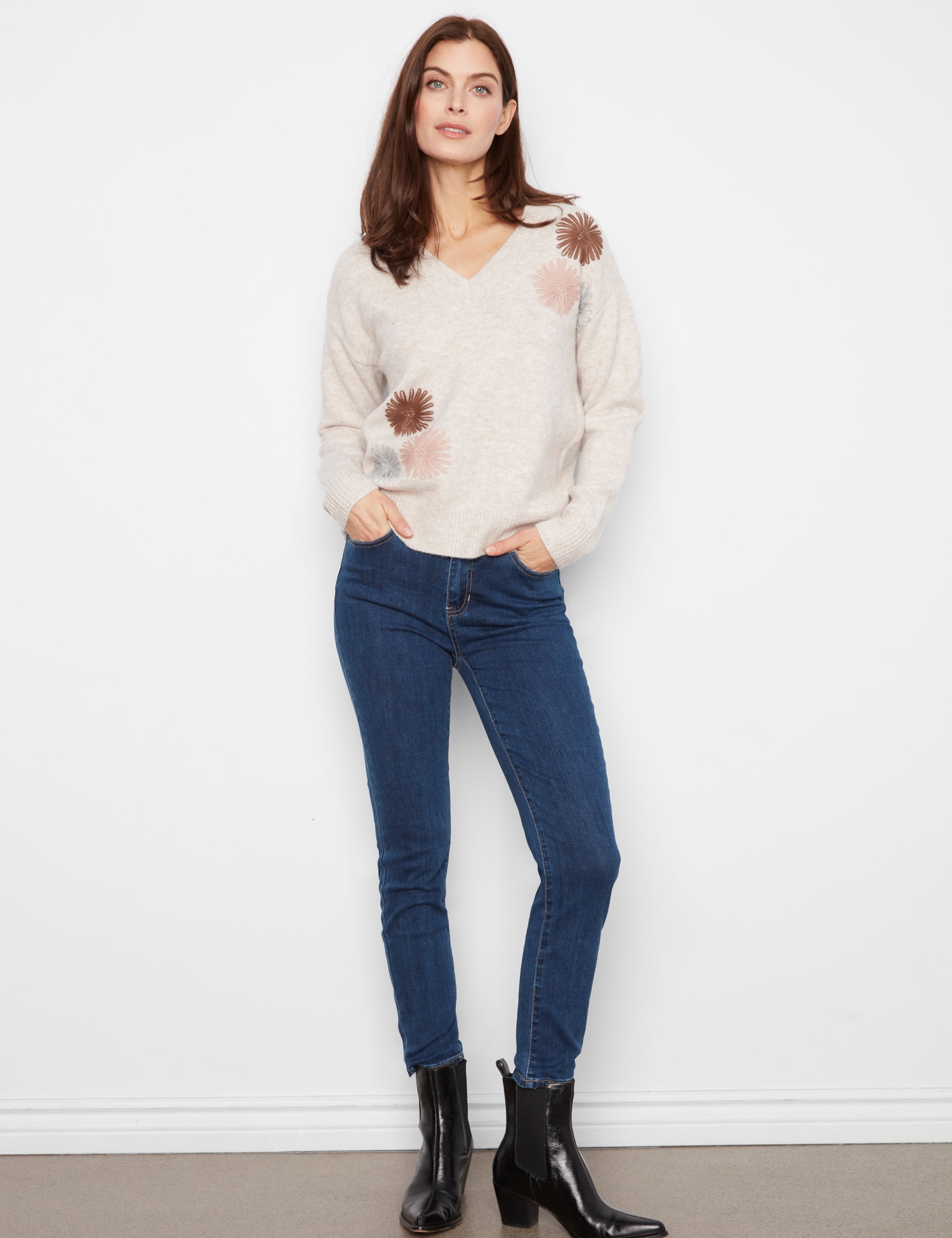 Kerry Floral Embroidered Sweater by Charlie B