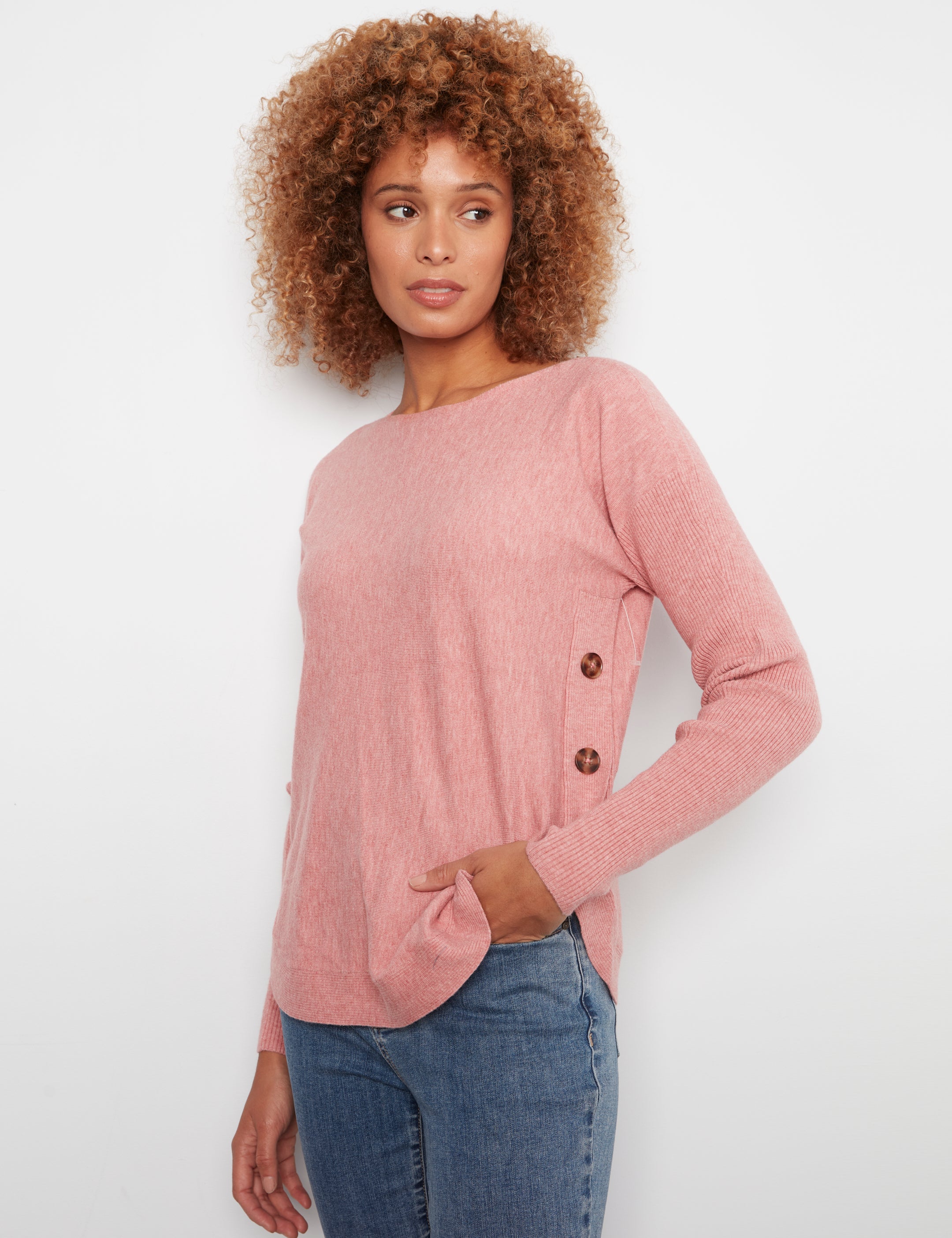 Side Button Detail Sweater