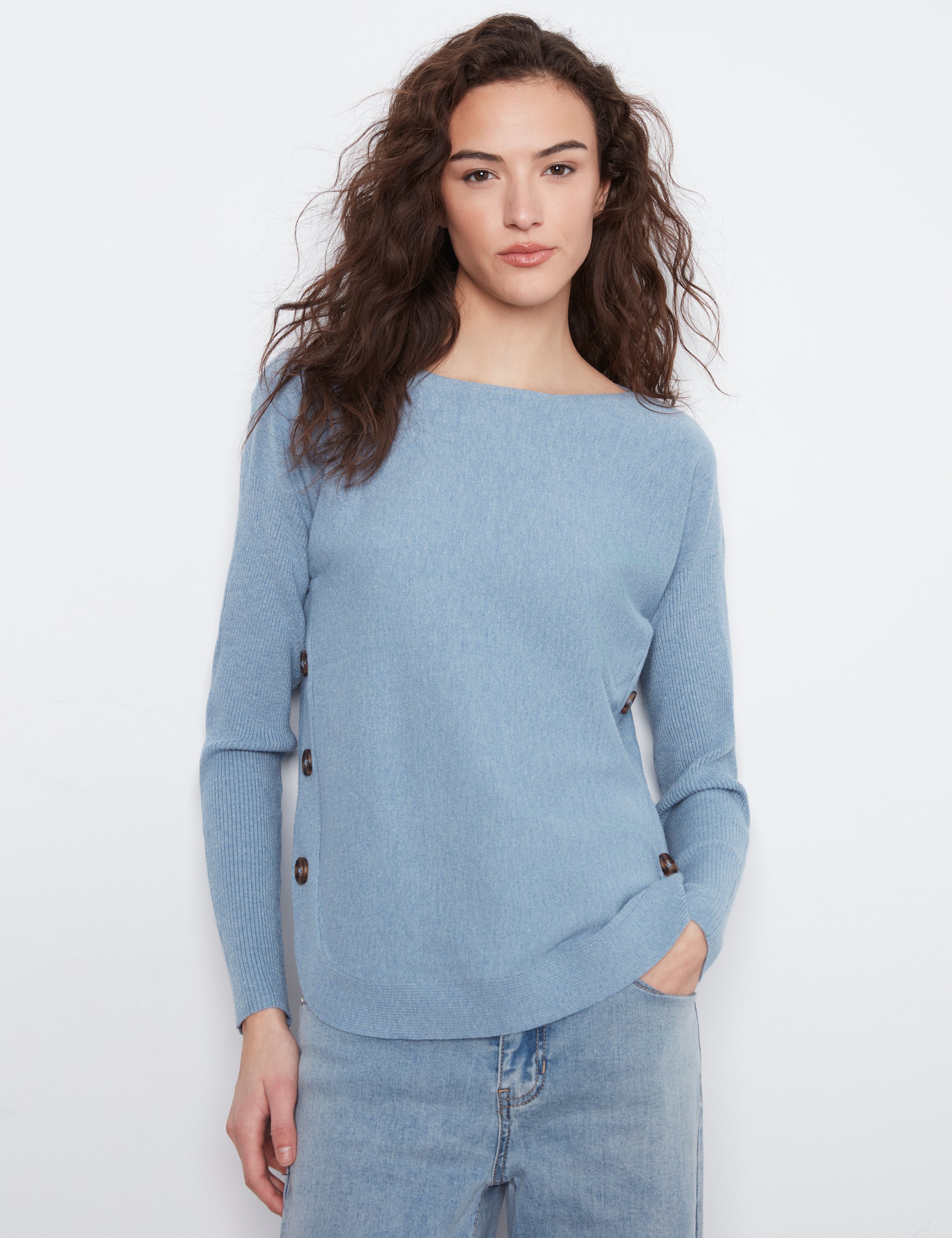 Side Button Detail Sweater
