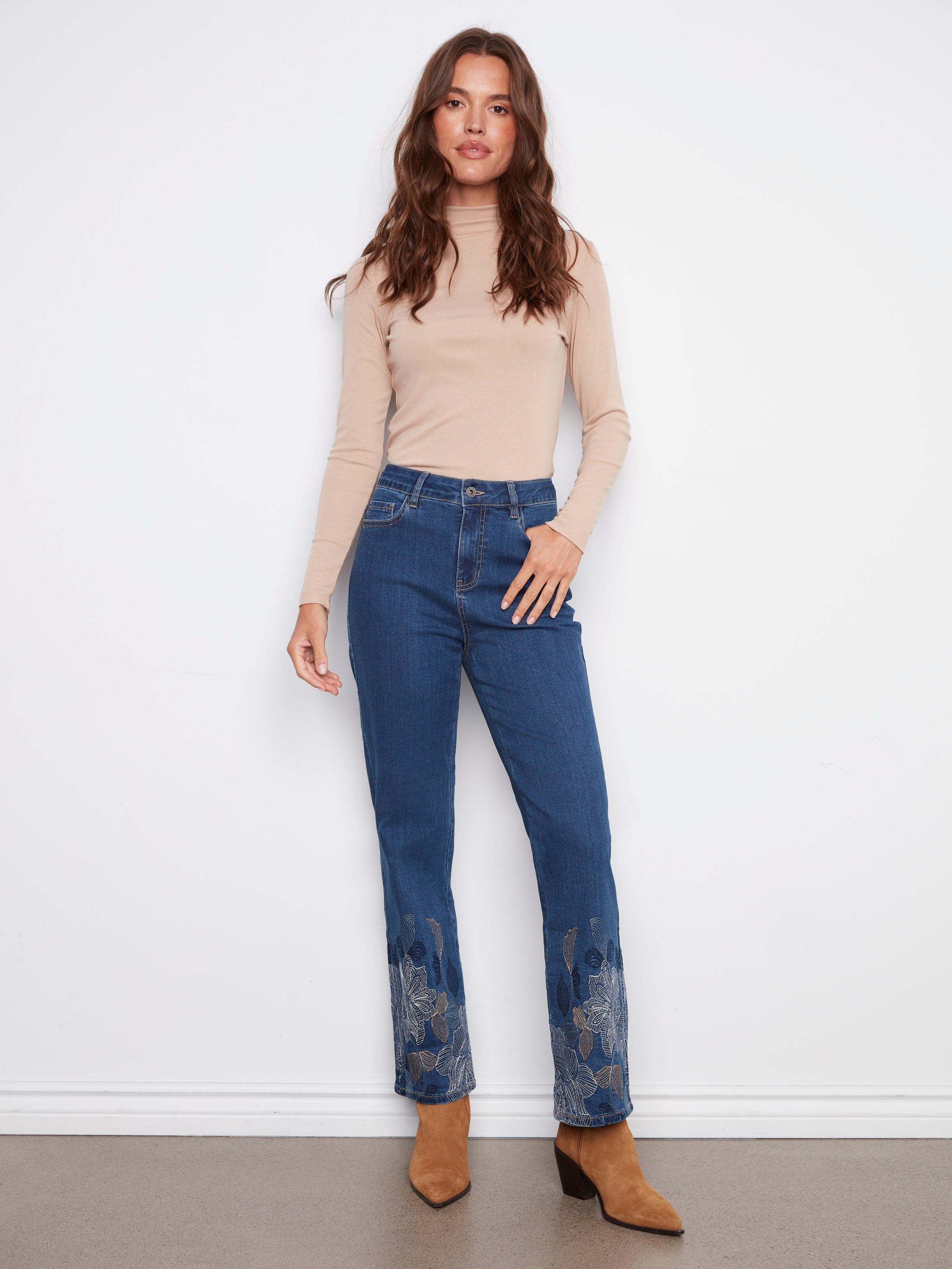 Charlie B Metallic Hem Jean - FINAL SALE