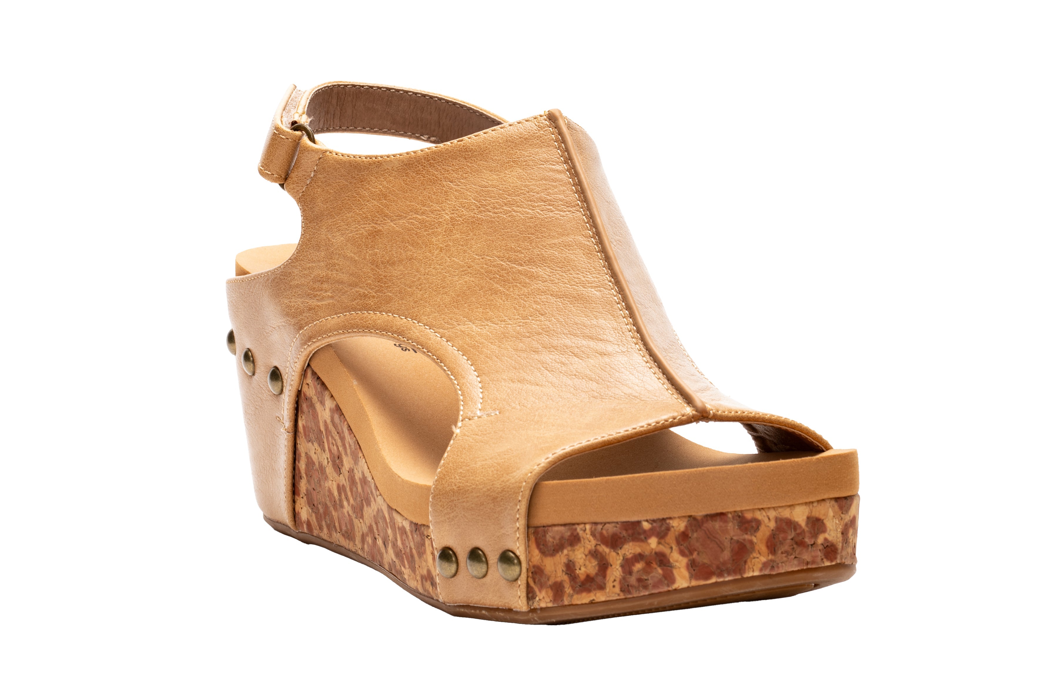 Carley Wedge in Taupe Leopard