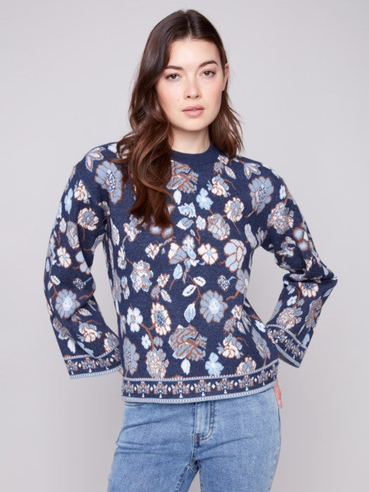 The Vivienne Floral Jacquard Sweater by Charlie B