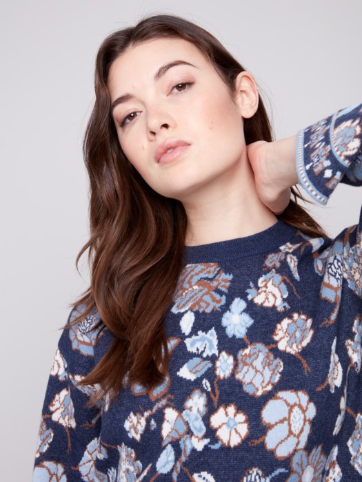 The Vivienne Floral Jacquard Sweater by Charlie B