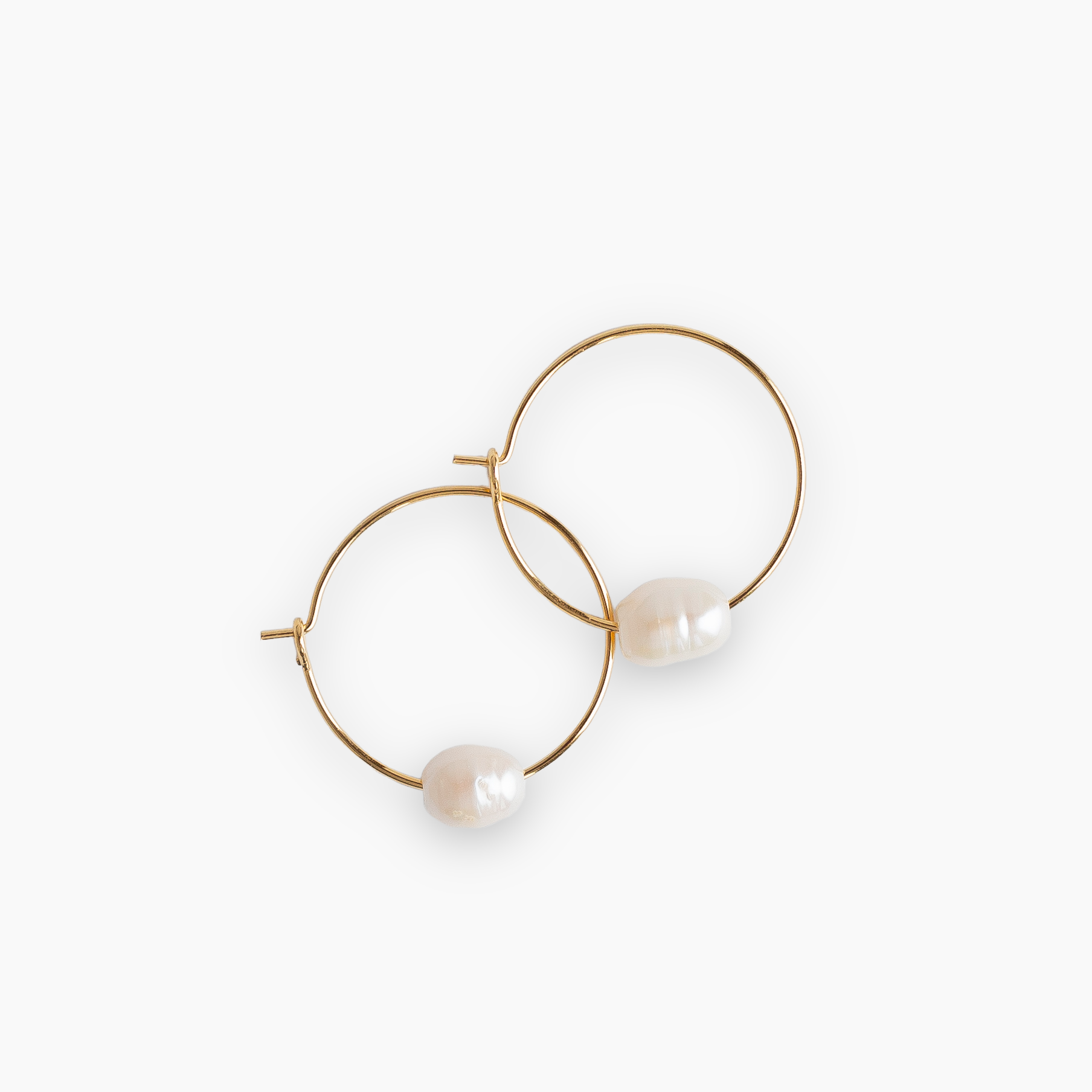 Pearl Gold Hoop Earrings