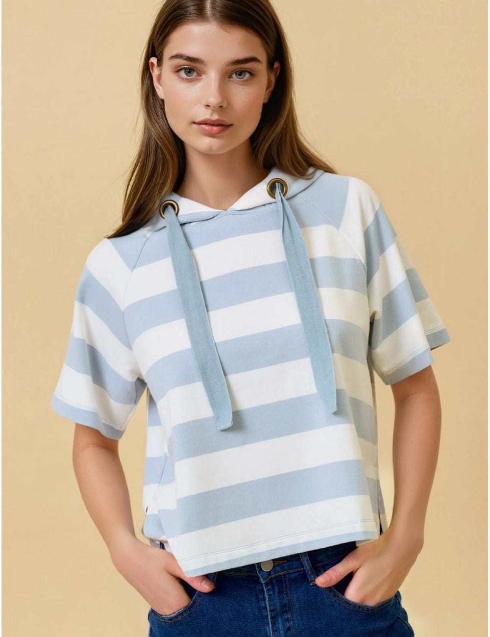 Sugar & Spice Striped Rugby Style Top