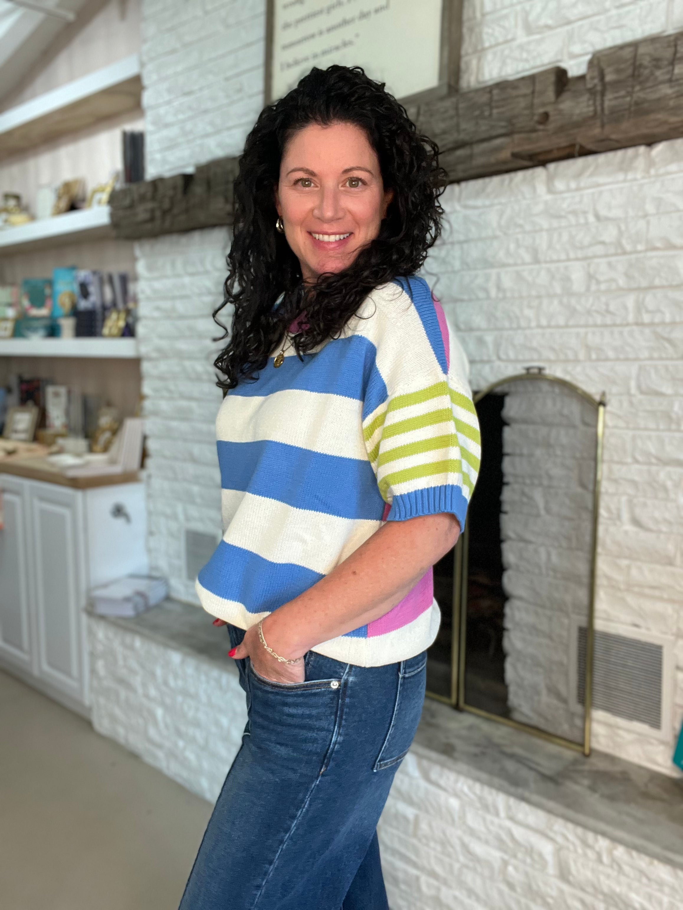 Carmen Stripe Cotton Sweater