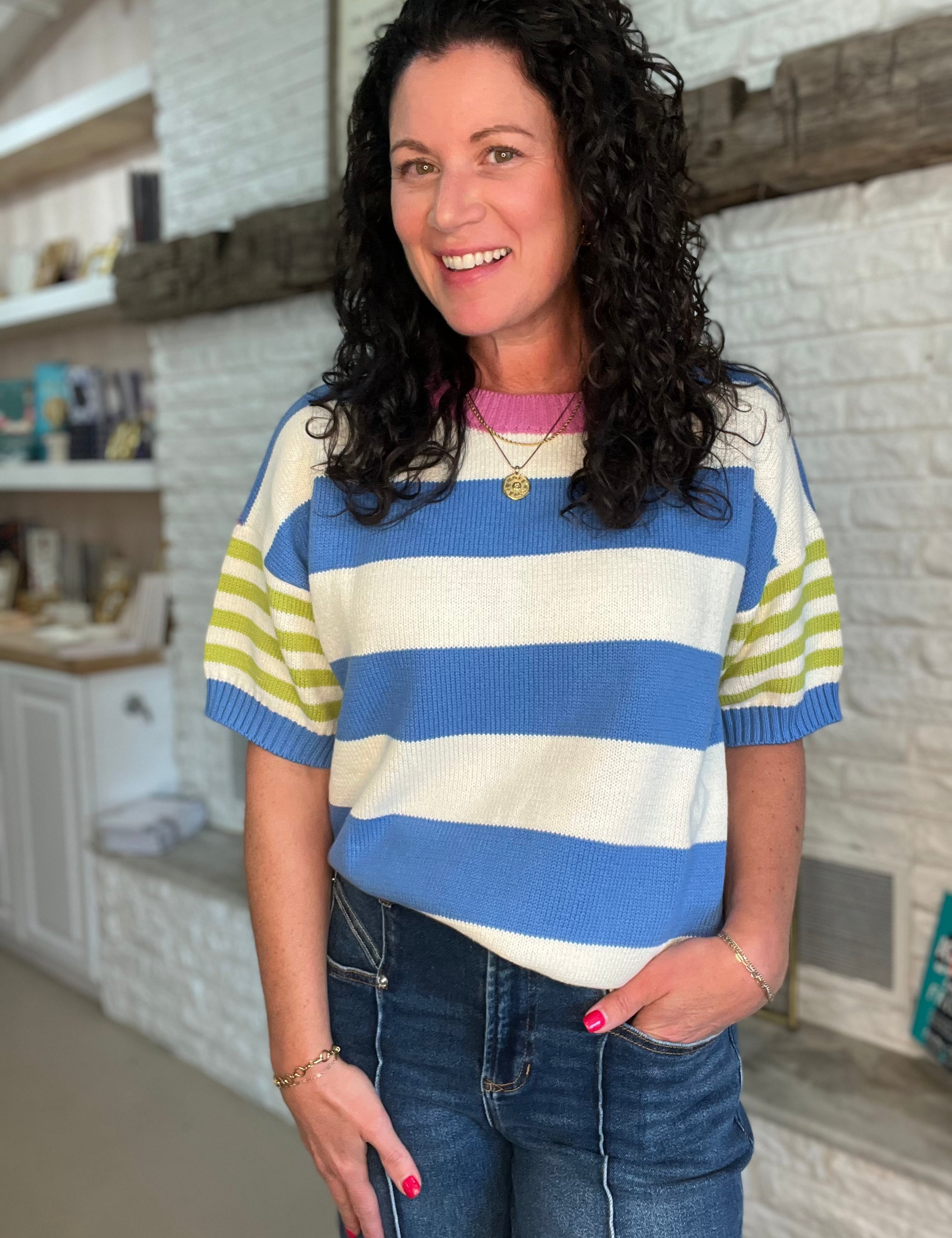 Carmen Stripe Cotton Sweater