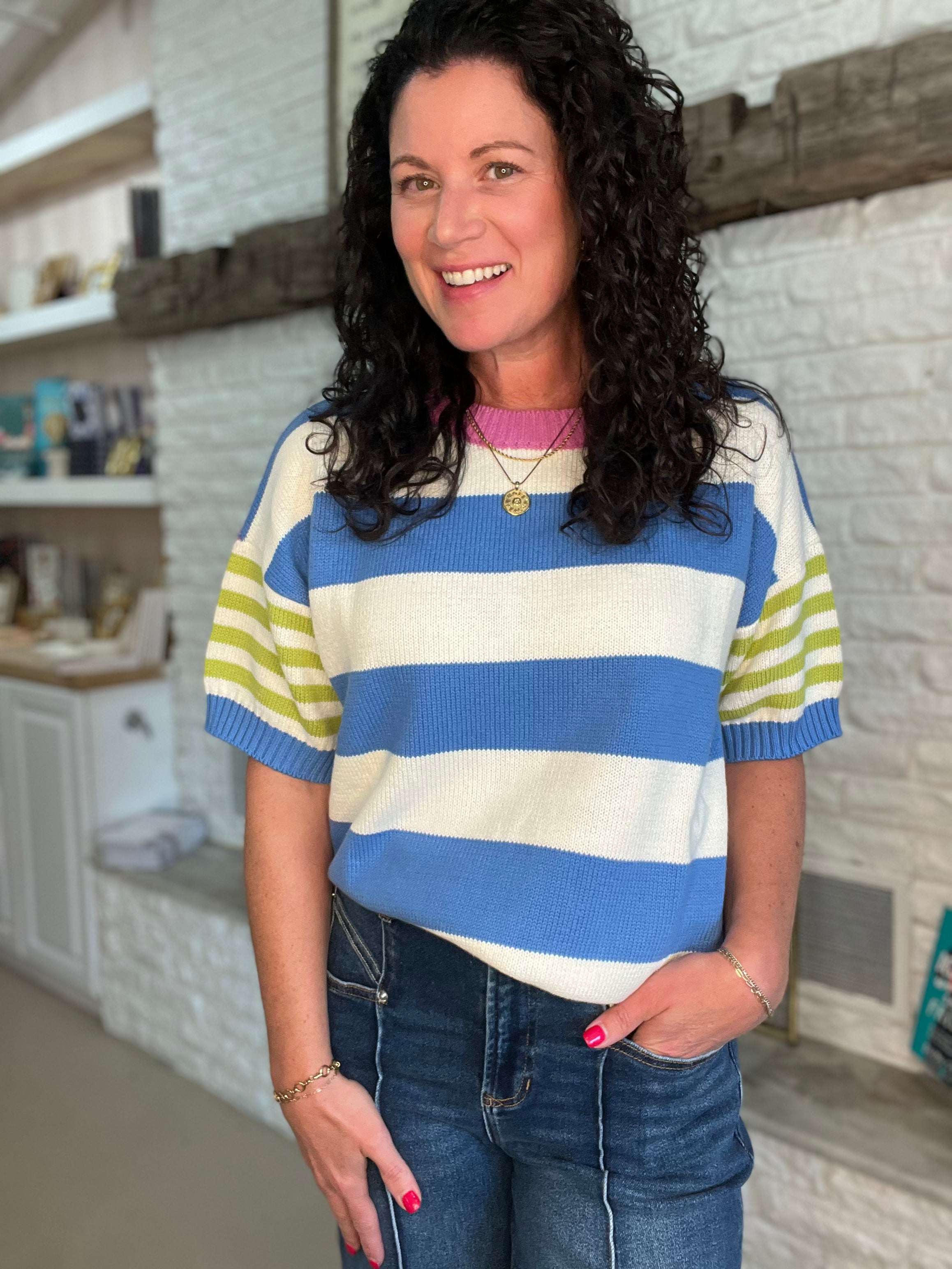 Carmen Stripe Cotton Sweater