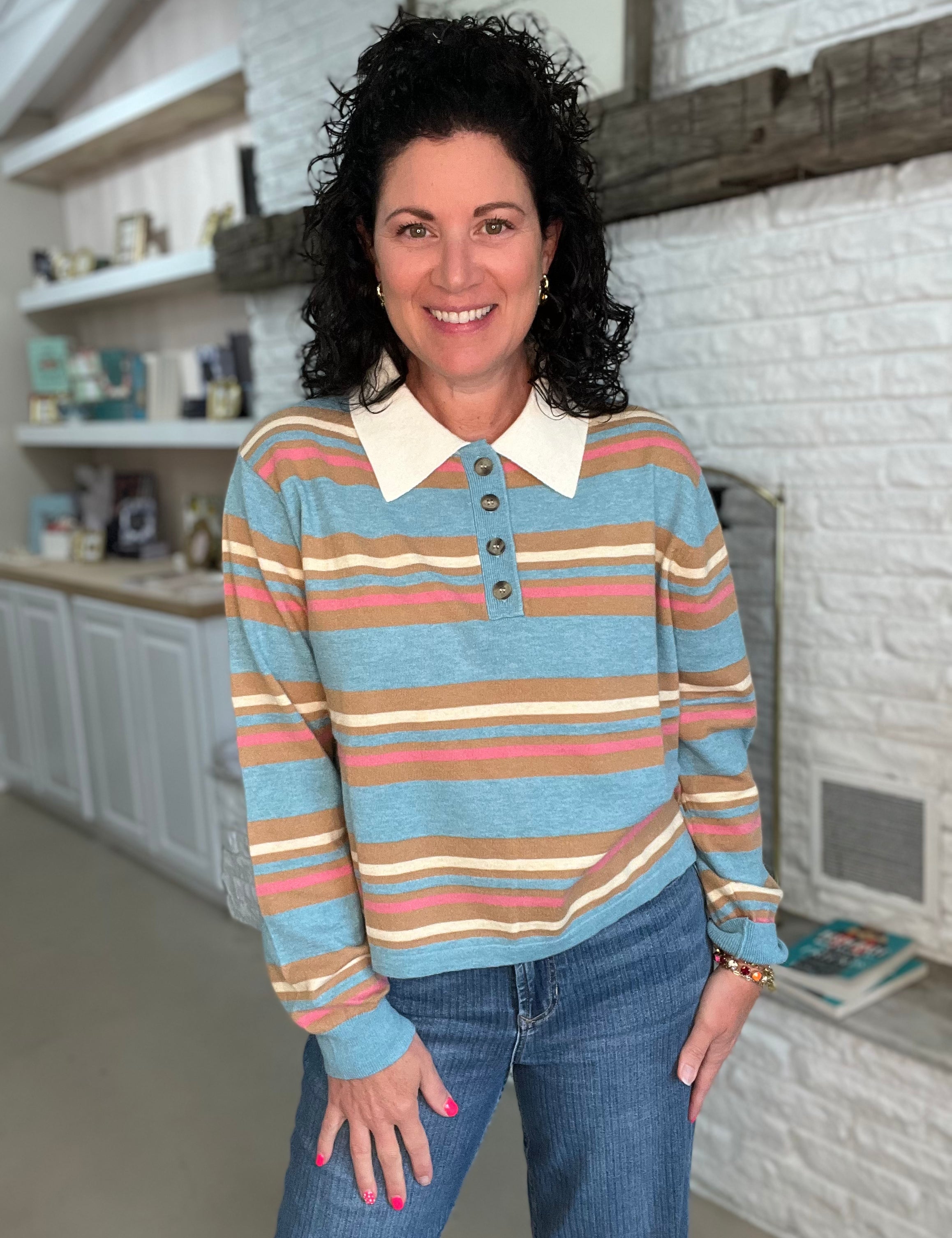 Carlotta Striped Rugby Sweater