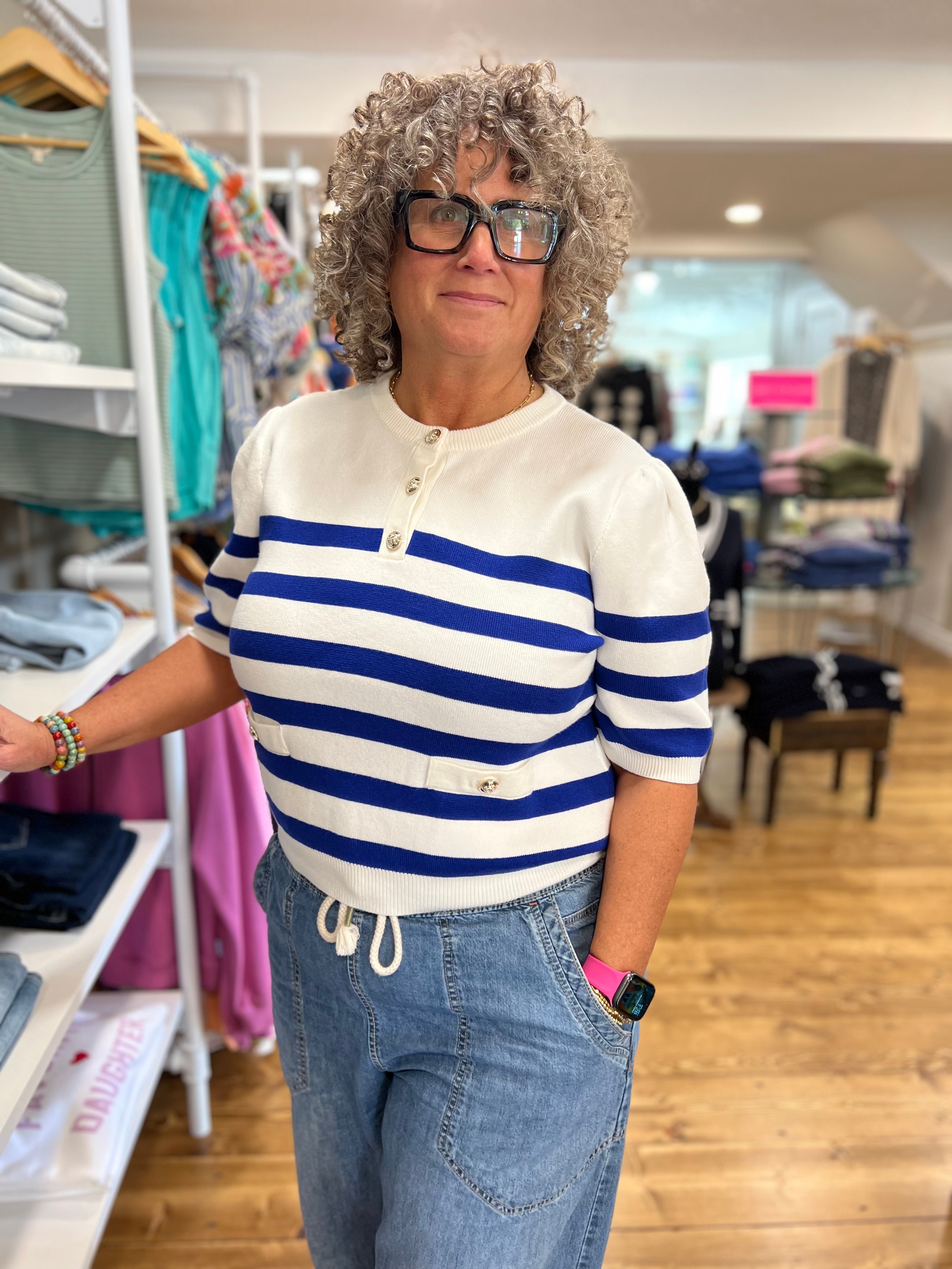 THML Striped Knit Top