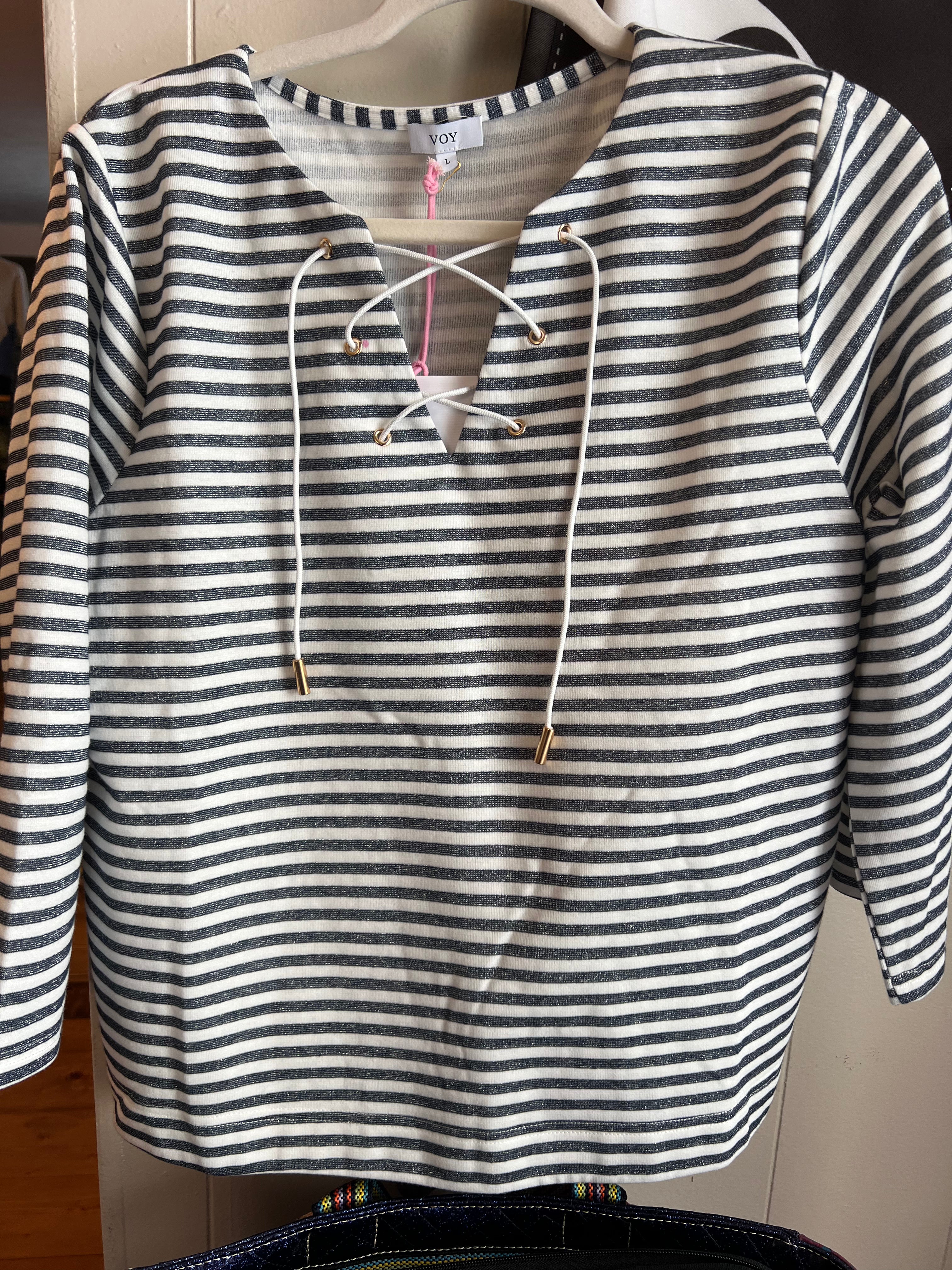 Striped Gromit Lace Up Top