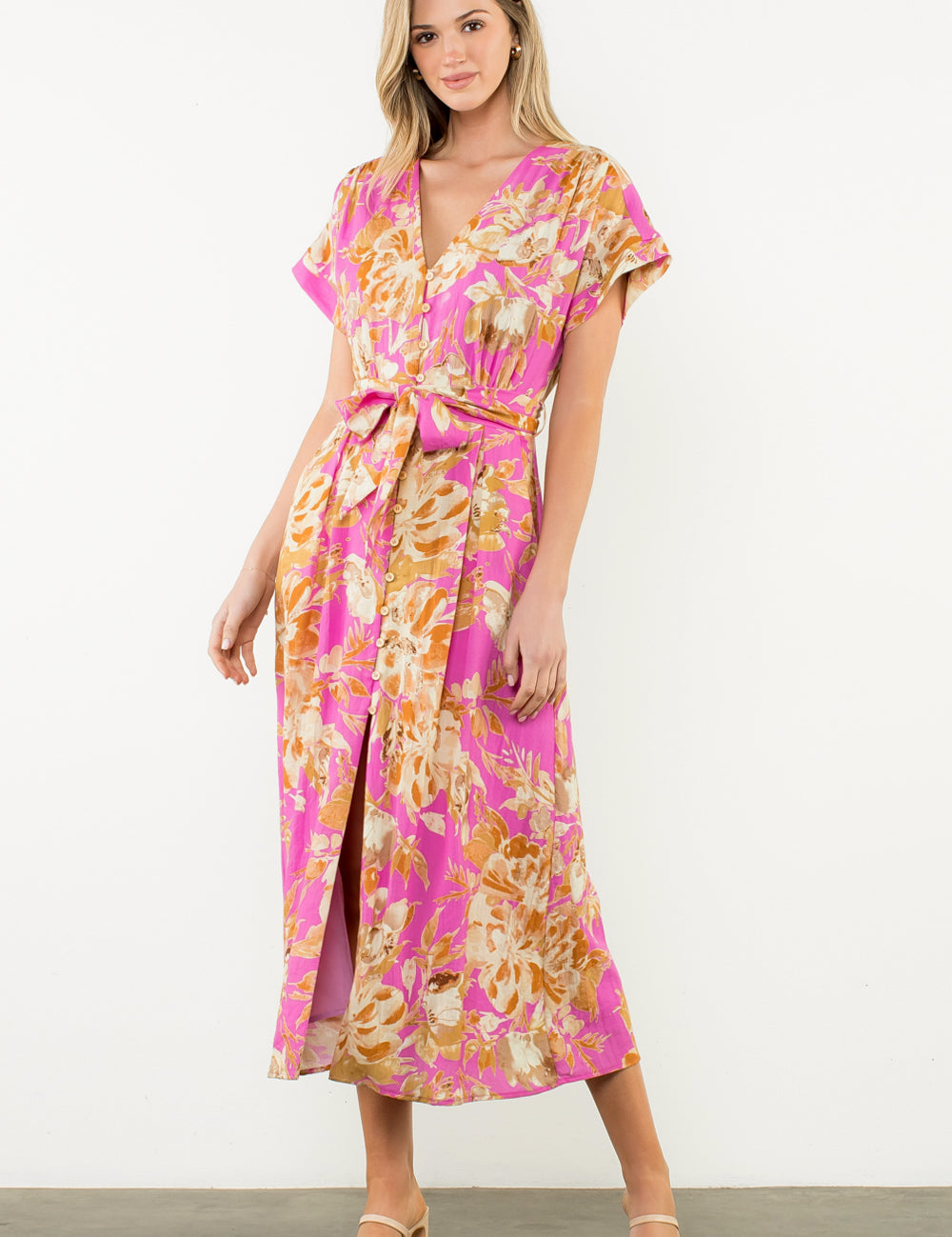 Lila Floral Midi Dress by THML - FINAL SALE