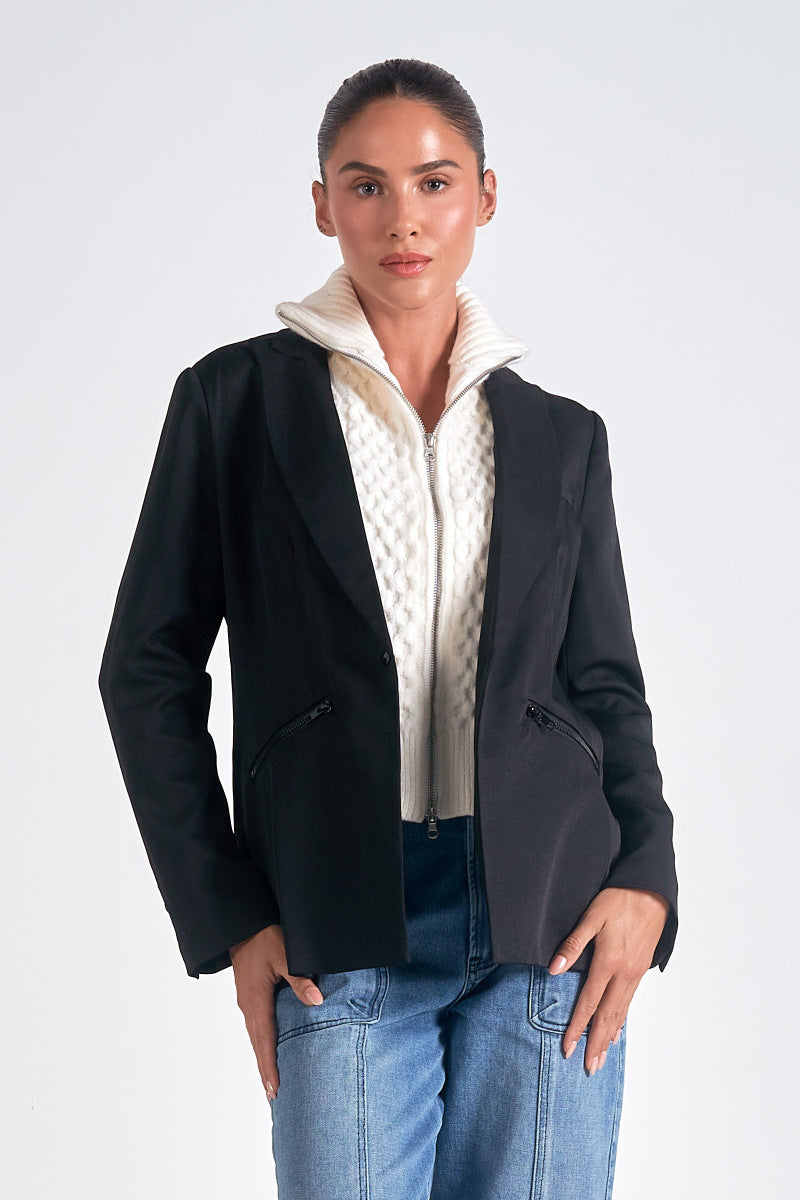 Celine Blazer with zip Sweater by Elan