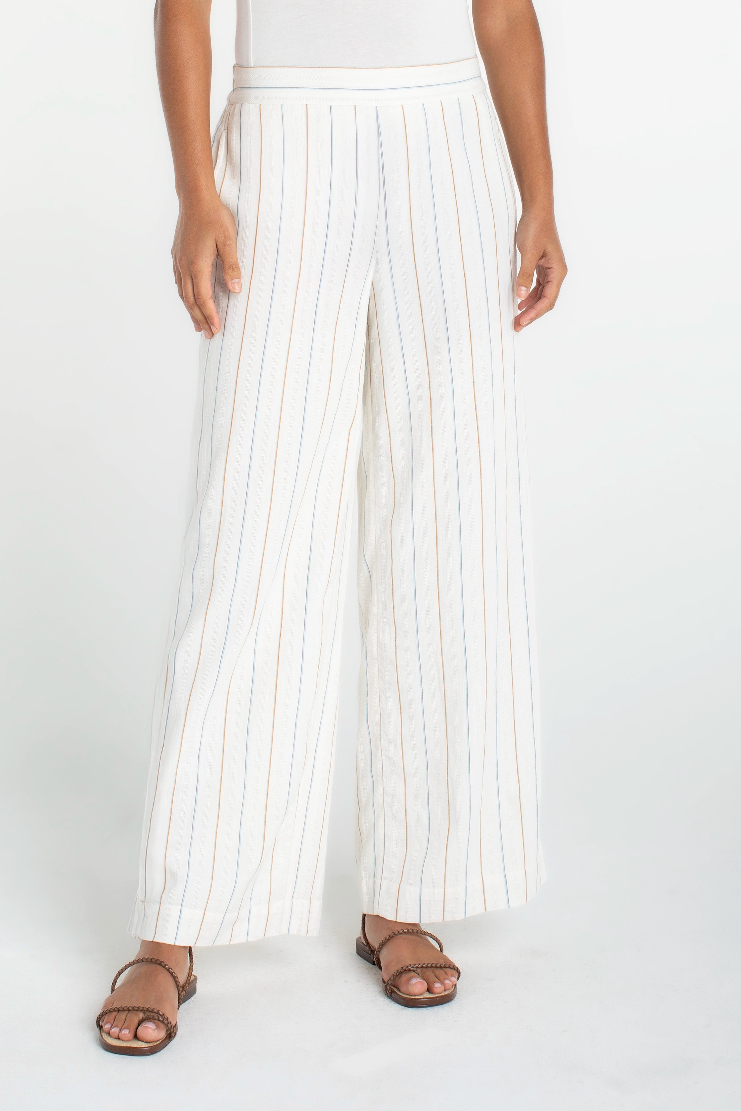 Women's Capri Stripe Wide Leg Pant