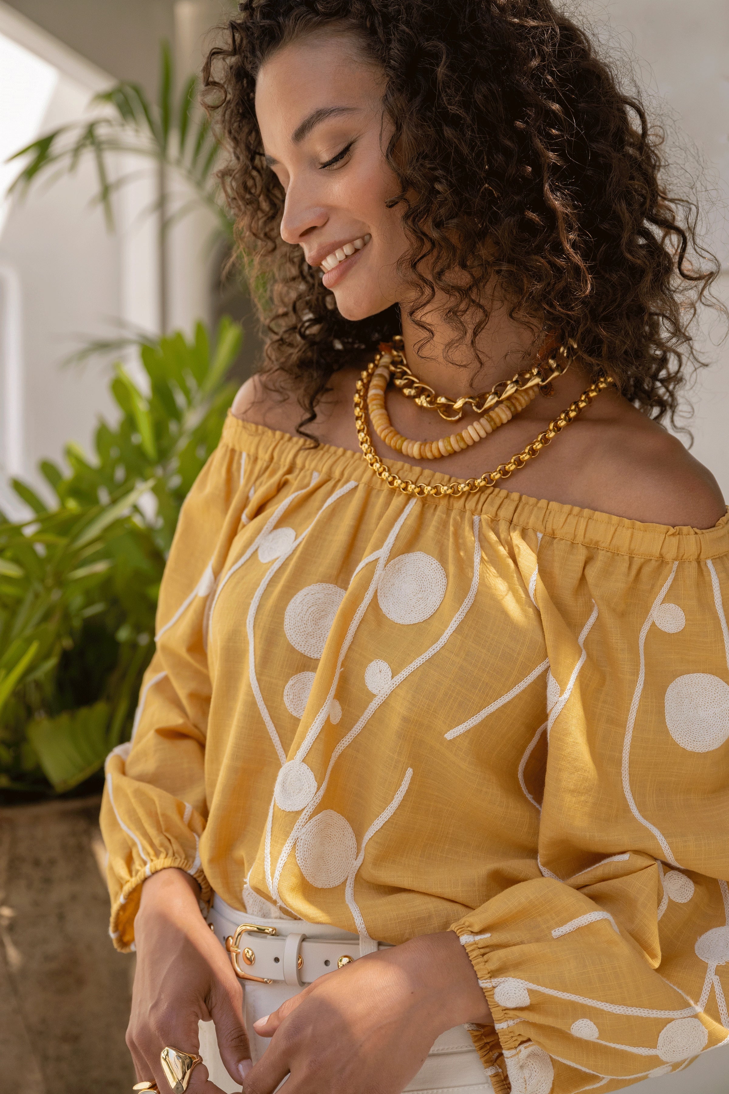 Gracie Woven 3/4 Sleeve Blouse