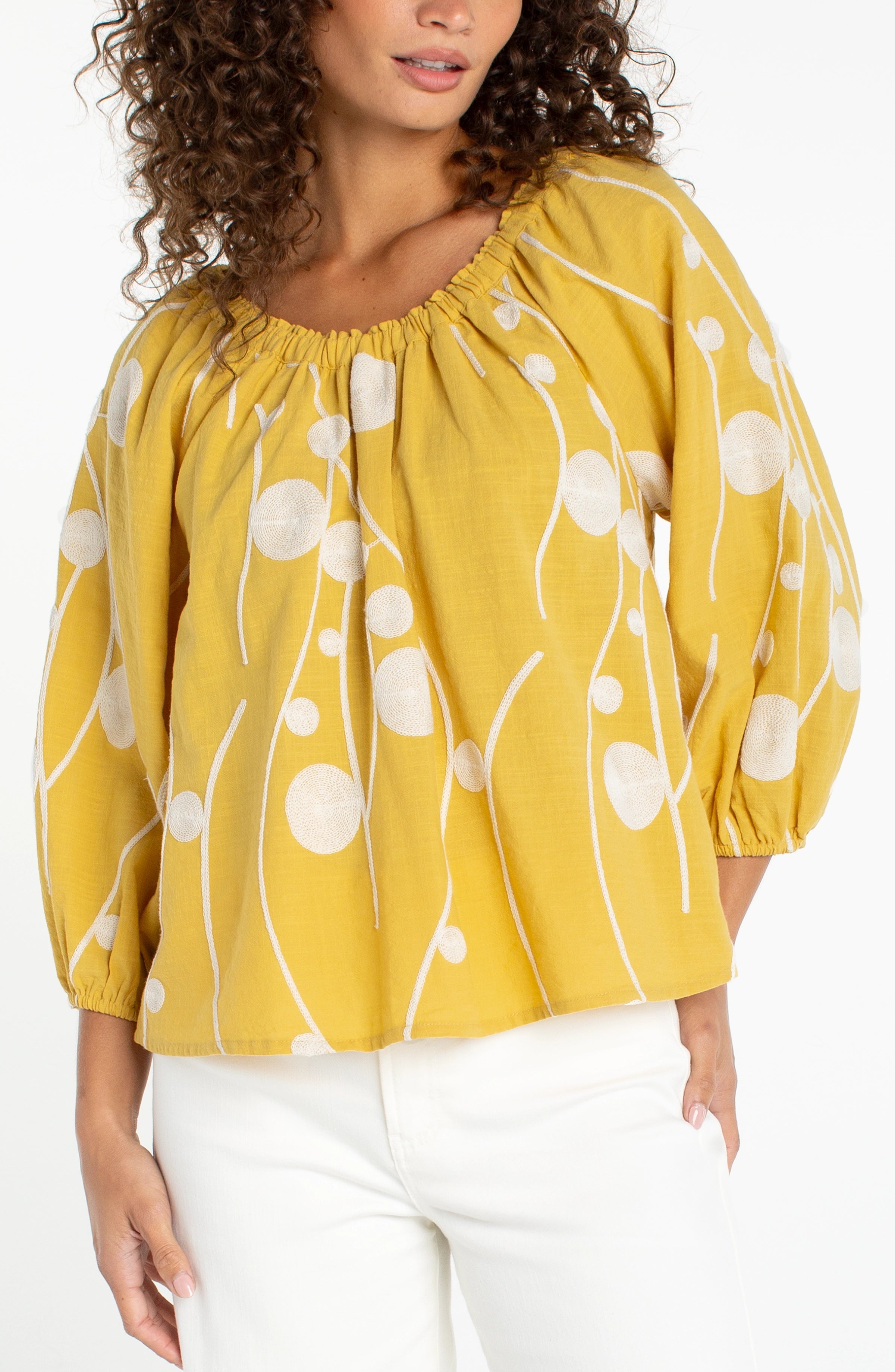 Gracie Woven 3/4 Sleeve Blouse