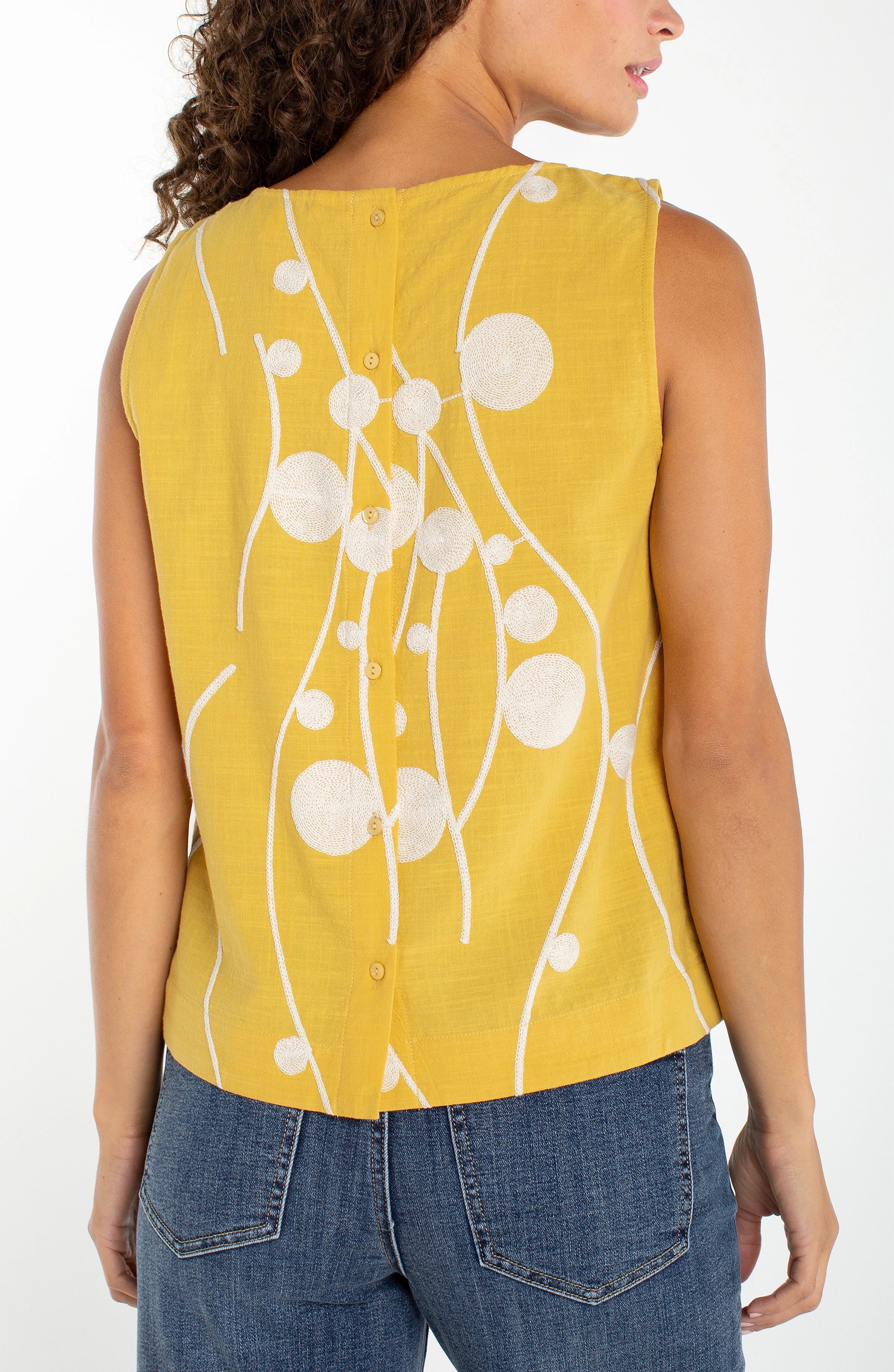 Claudette Sleeveless Button Back Top