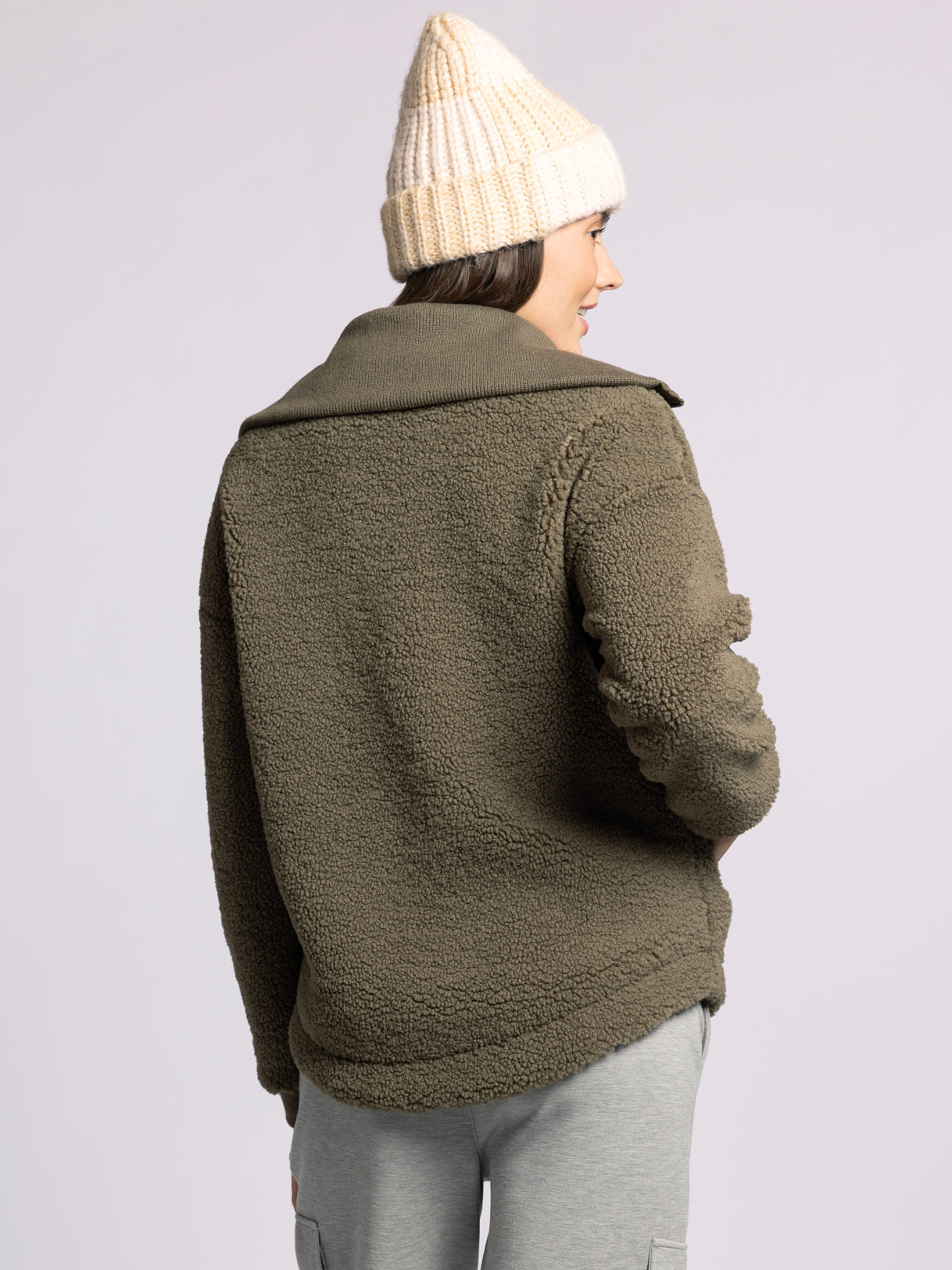 Trista Fleece Jacket in Dark Olive