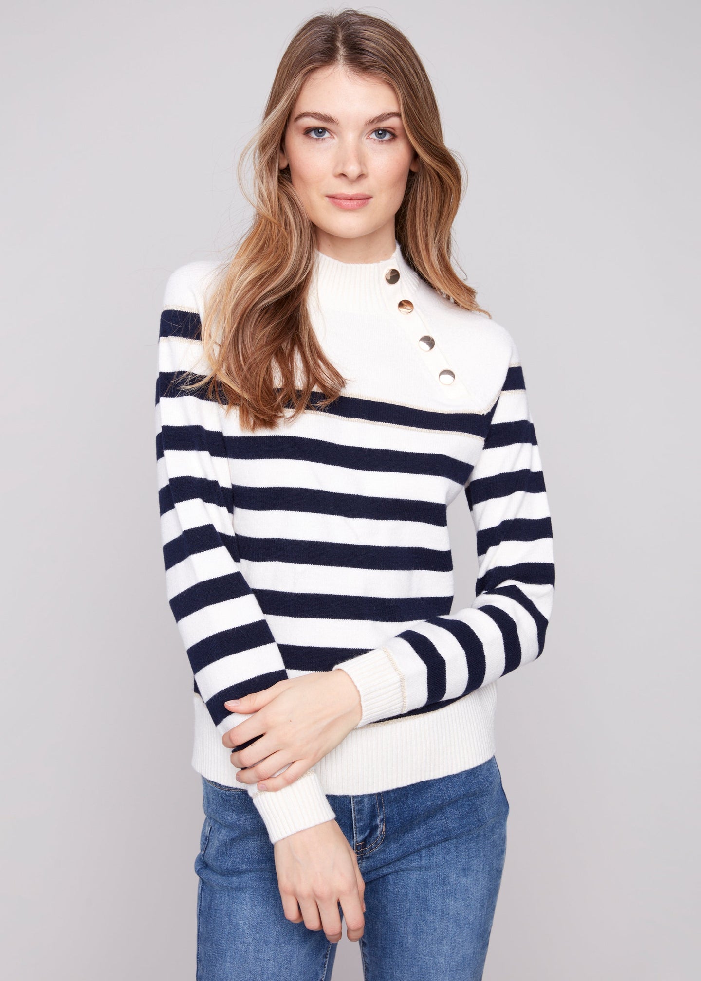 The Catherine Mock Neck Sweater by Charlie B