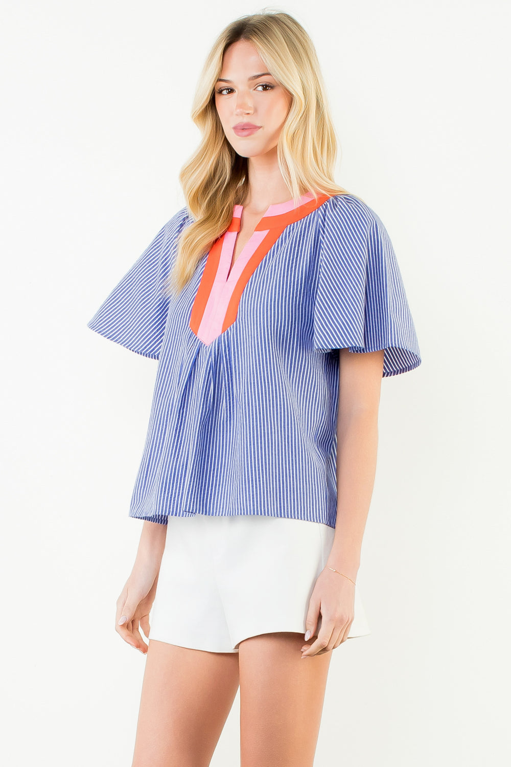 Camille Pinstripe Blouse by THML