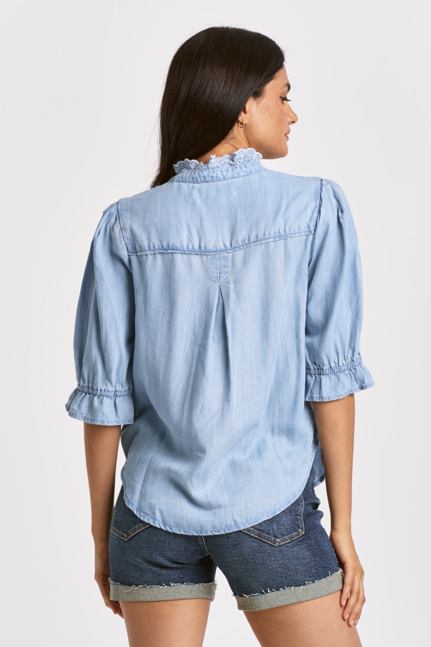 Janella Button Front Tencel Blouse - FINAL SALE