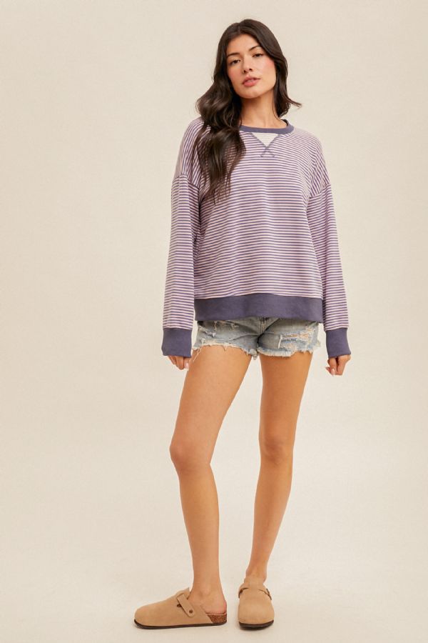 Bitzy Oversized Stripe Sweatshirt