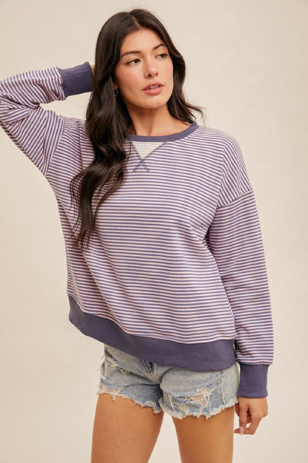 Bitzy Oversized Stripe Sweatshirt