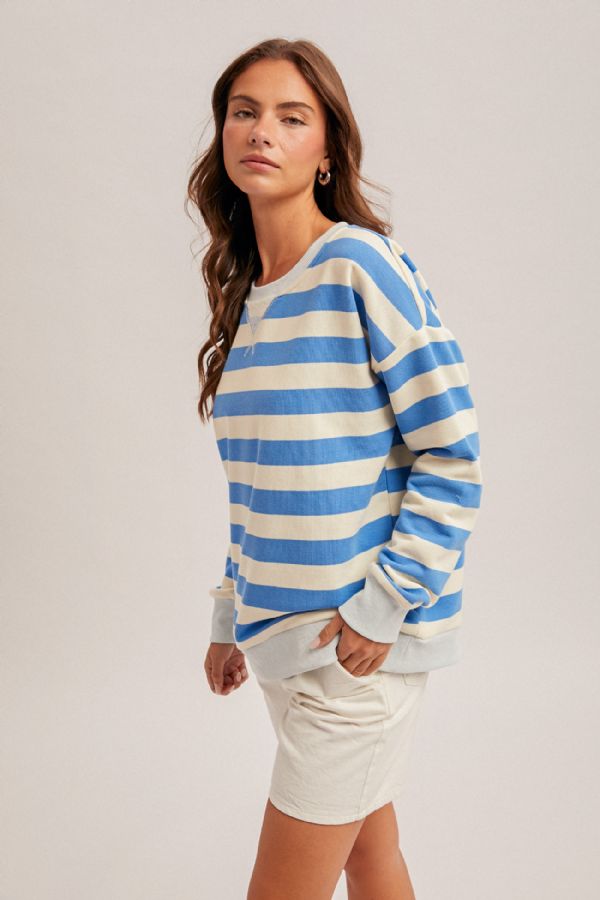 Relaxed Fit Stripe Sweatshirt