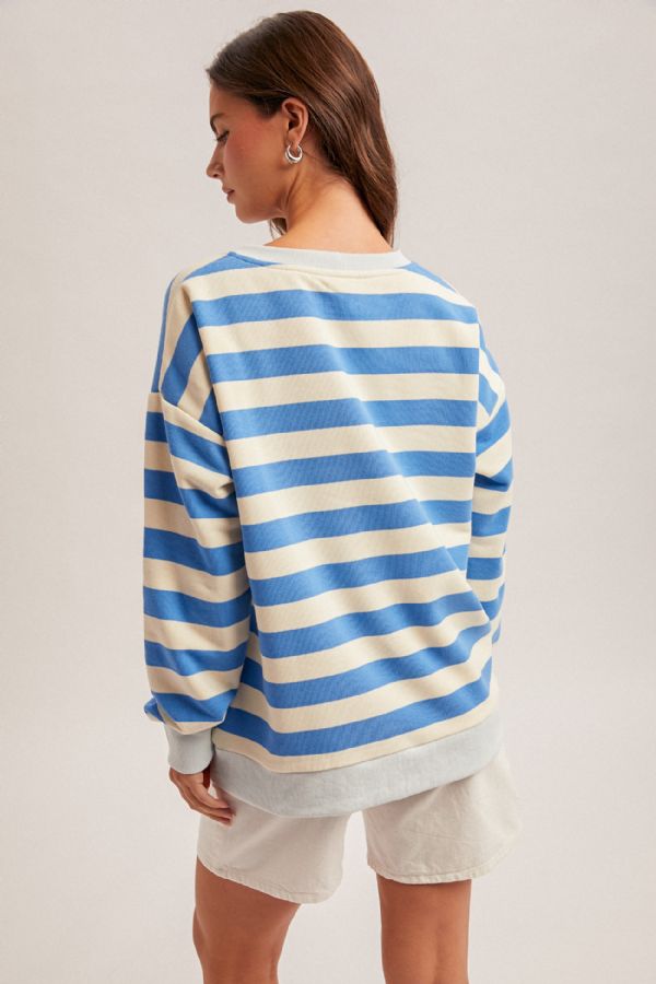 Relaxed Fit Stripe Sweatshirt