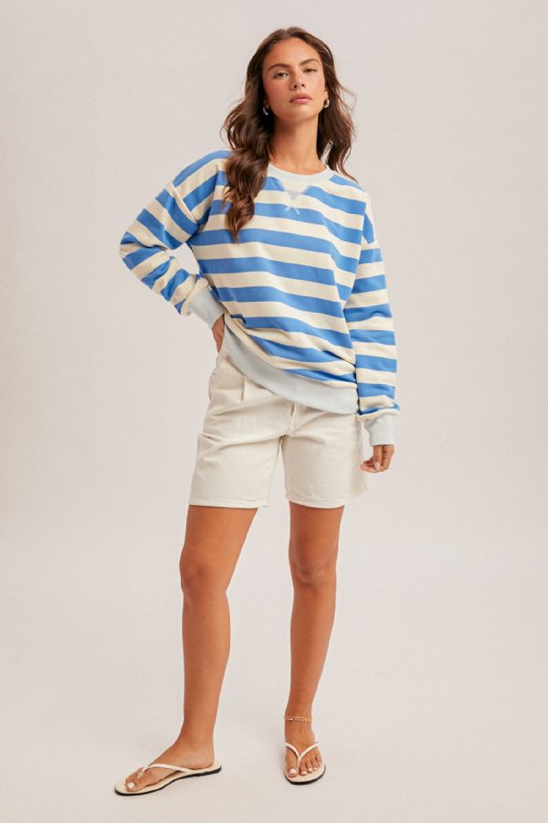 Relaxed Fit Stripe Sweatshirt