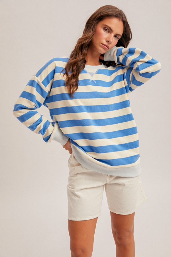 Relaxed Fit Stripe Sweatshirt