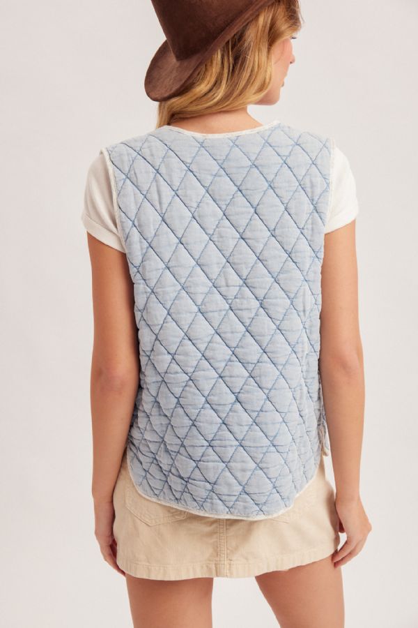 Eloise Quilted Denim Vest