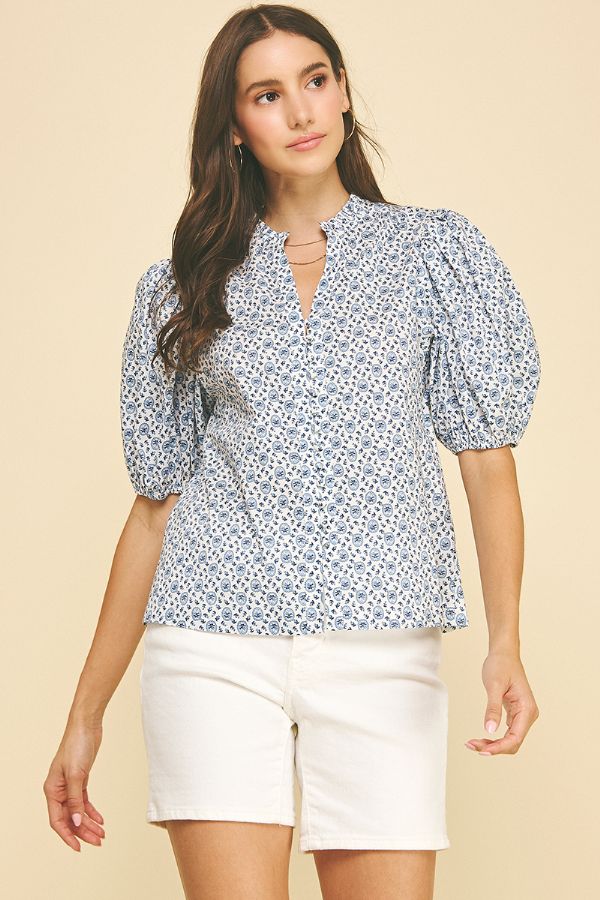 Country Chic Floral Blouse