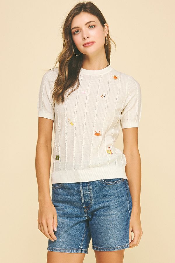 Seaside Embroidered Sweater