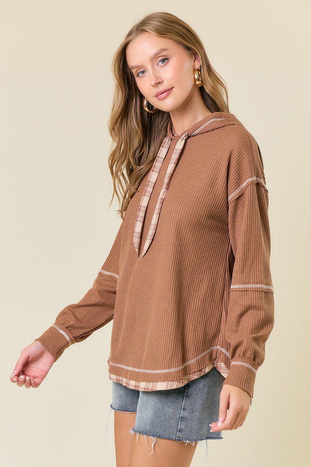 Sylvie Plaid Hooded Sweatshirt