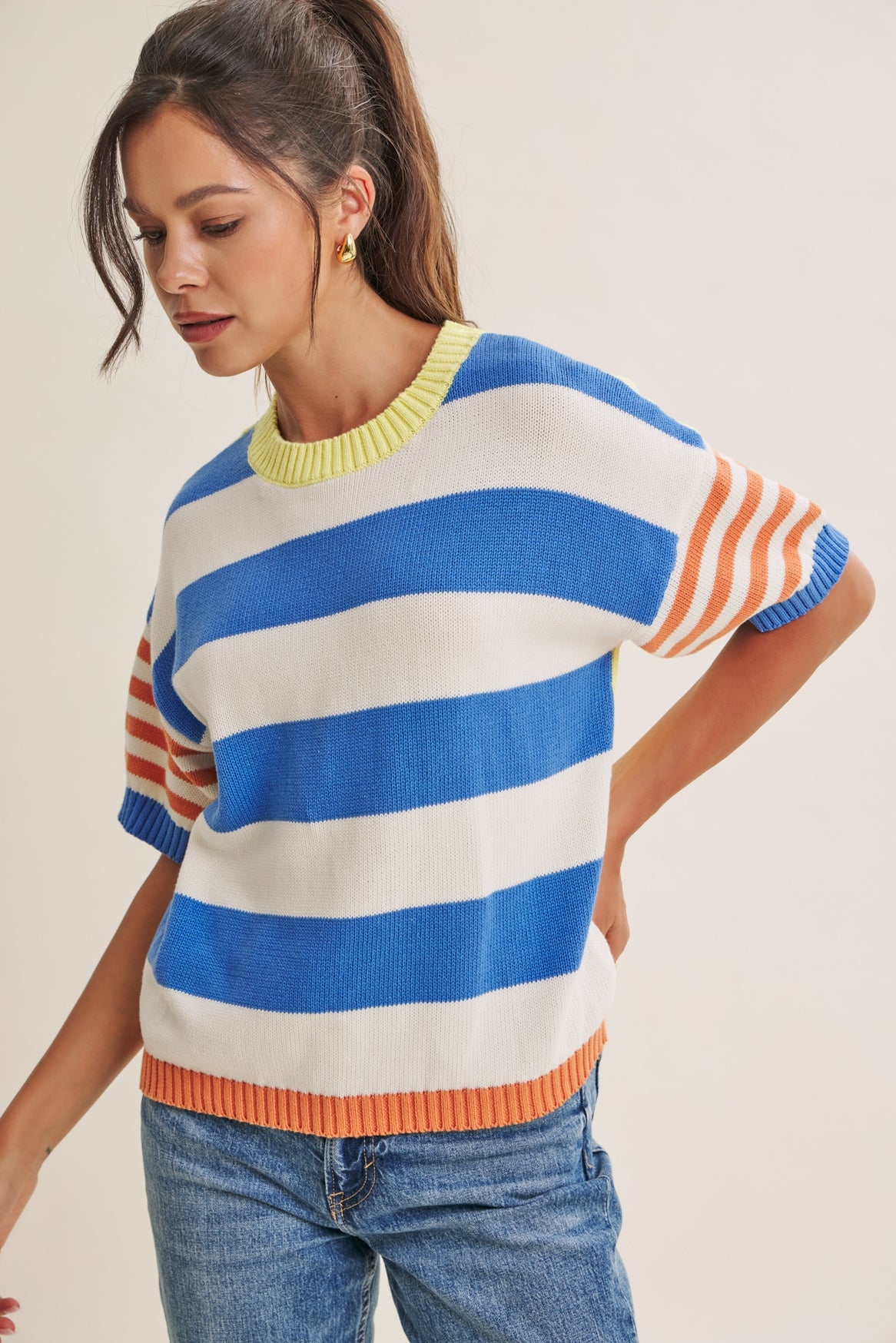 Carmen Stripe Cotton Sweater