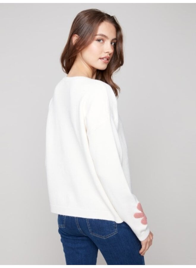 Boucle Flower Plush Sweater