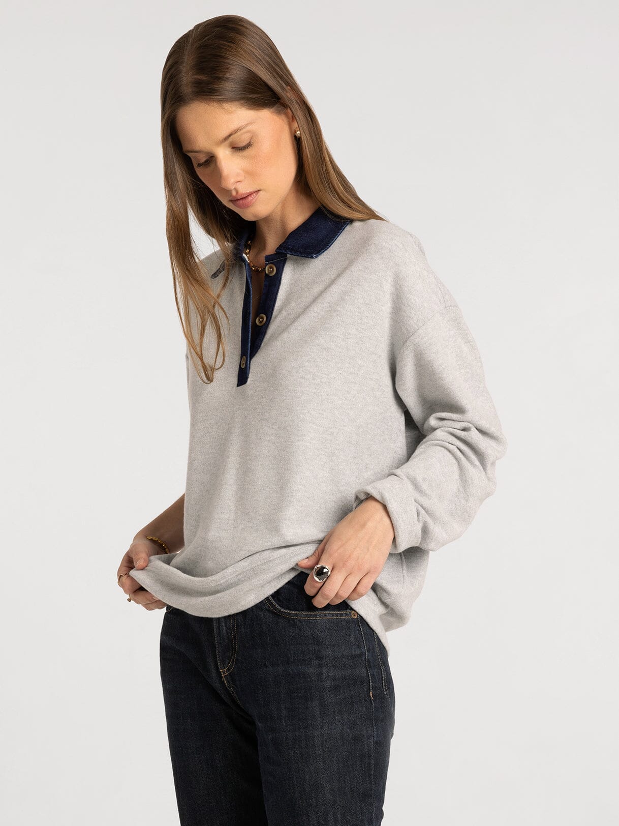 The Crest Denim Collar Pullover