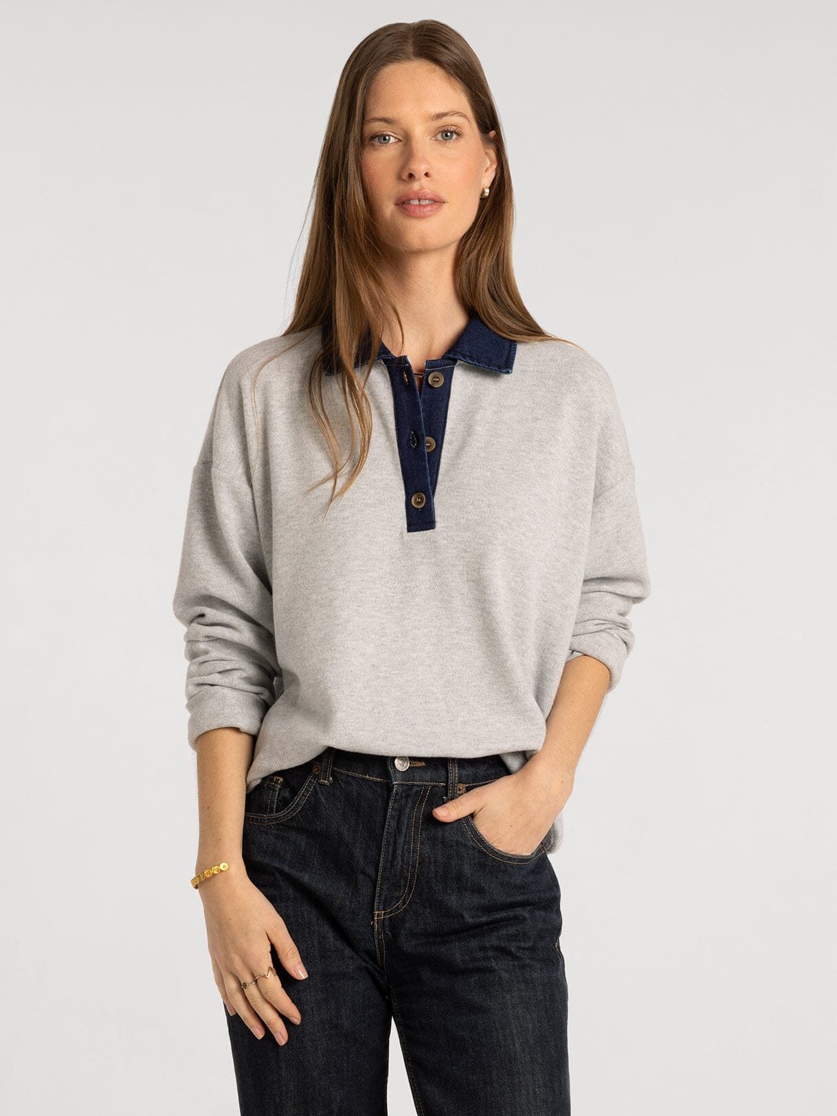 The Crest Denim Collar Pullover