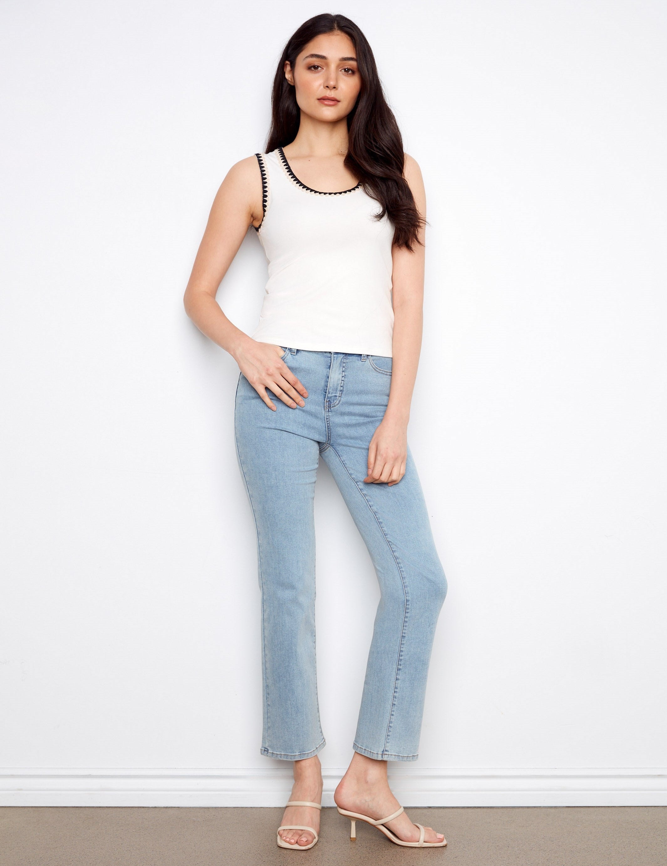 Crochet Trim Knit Tank