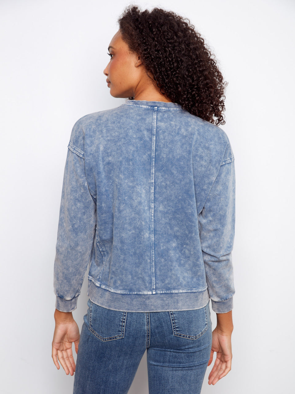 Long Sleeve Flower Applique Top