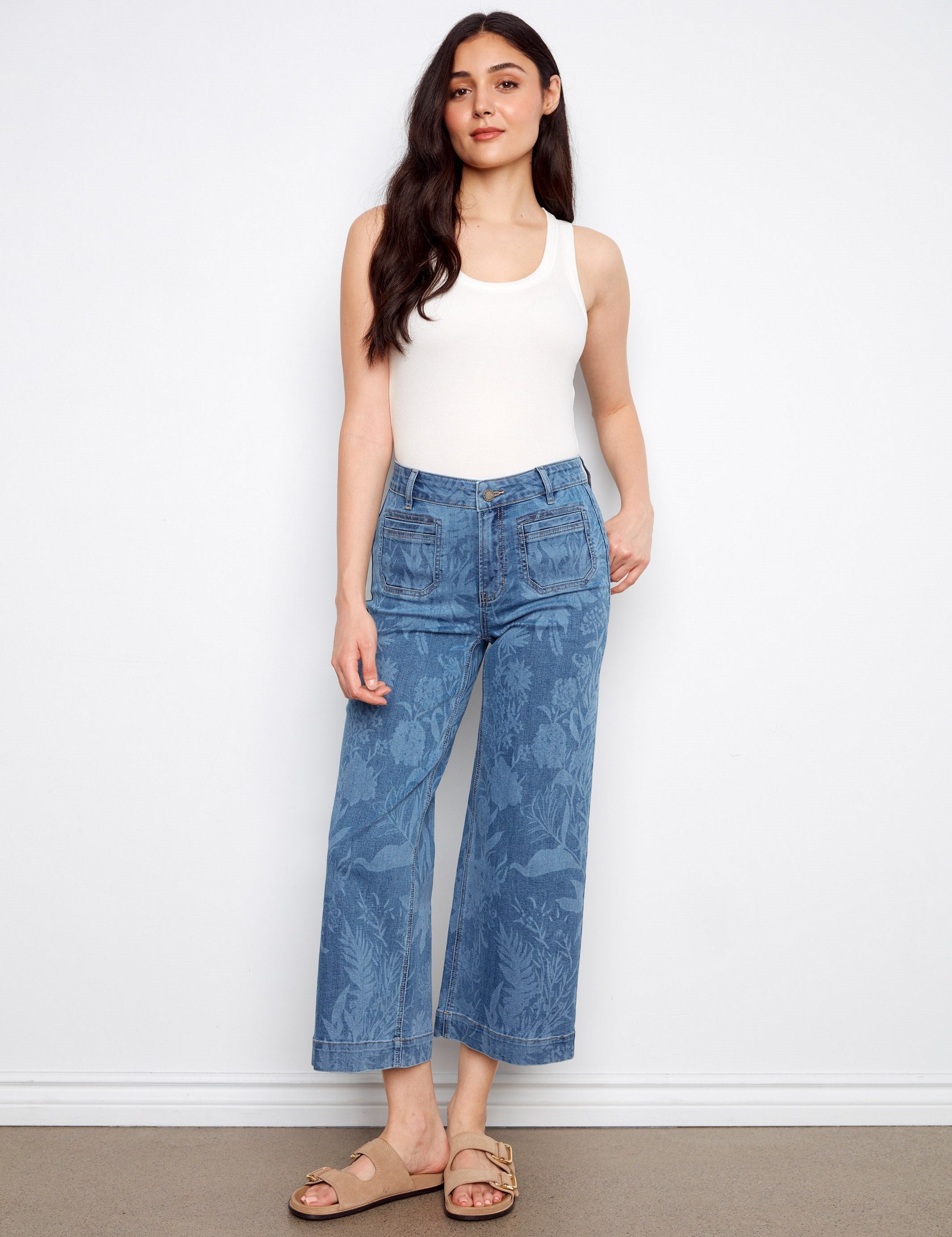Women's Floral Flare Jeans by Charlie B - FINAL SALE