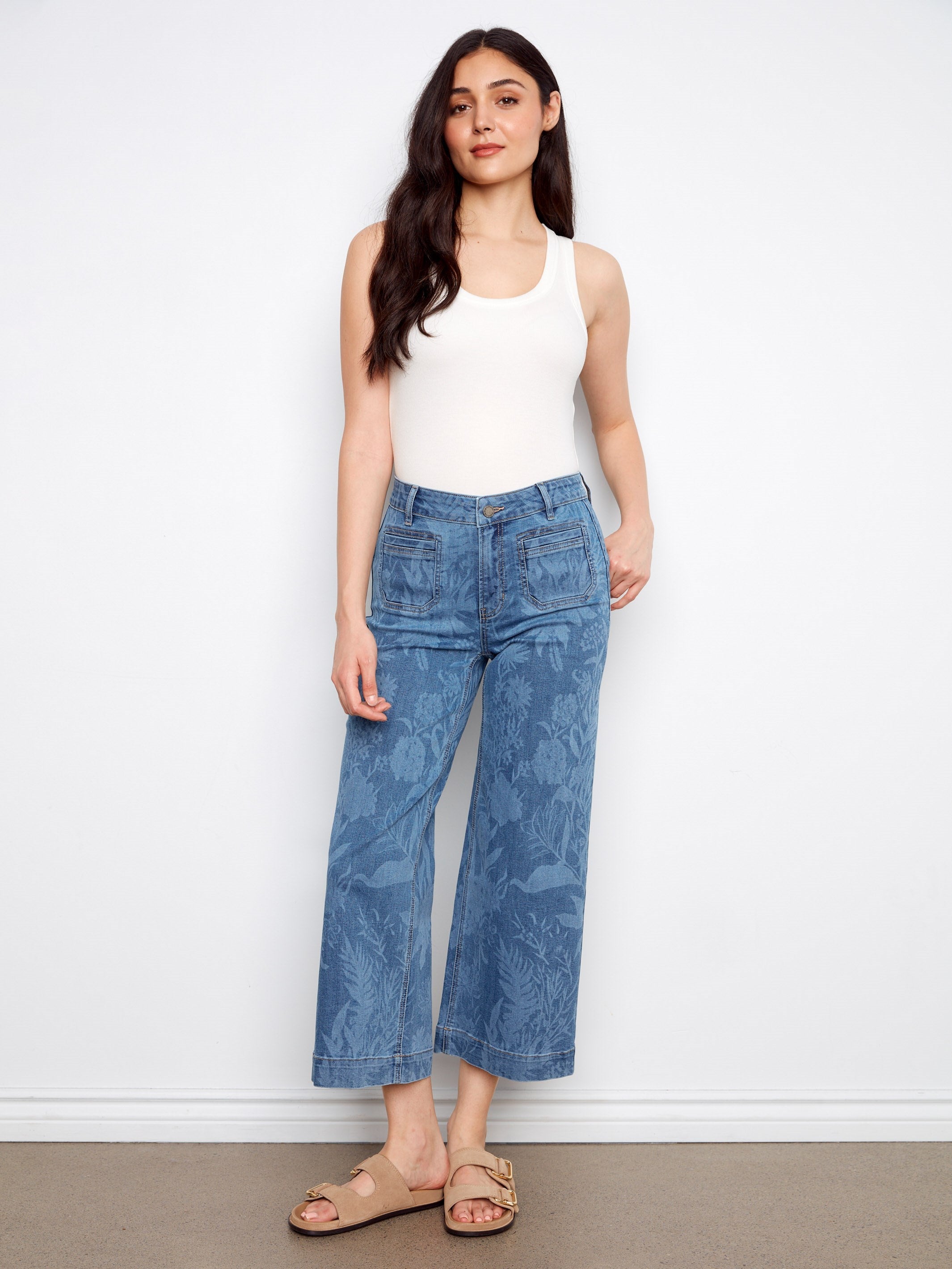 Women's Floral Flare Jeans by Charlie B