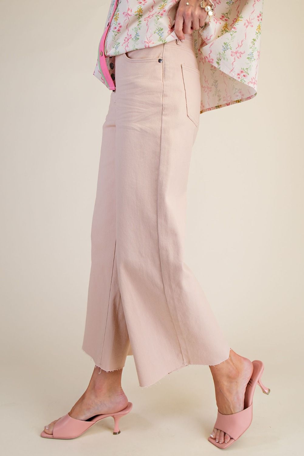 Pastel Washed Crop Denim Jean