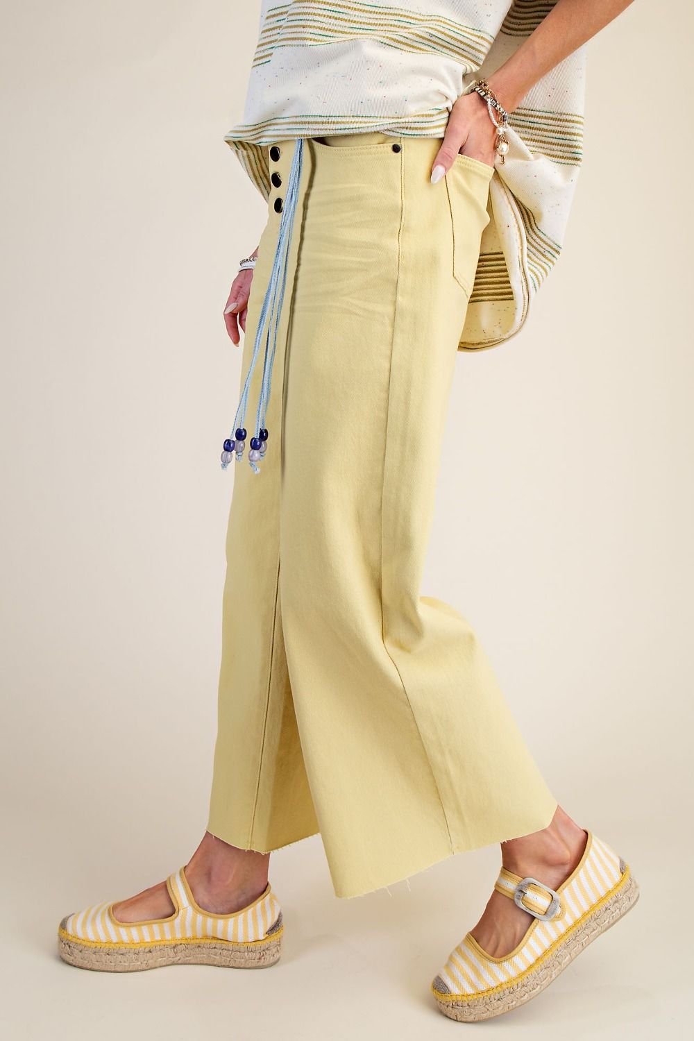 Pastel Washed Crop Denim Jean