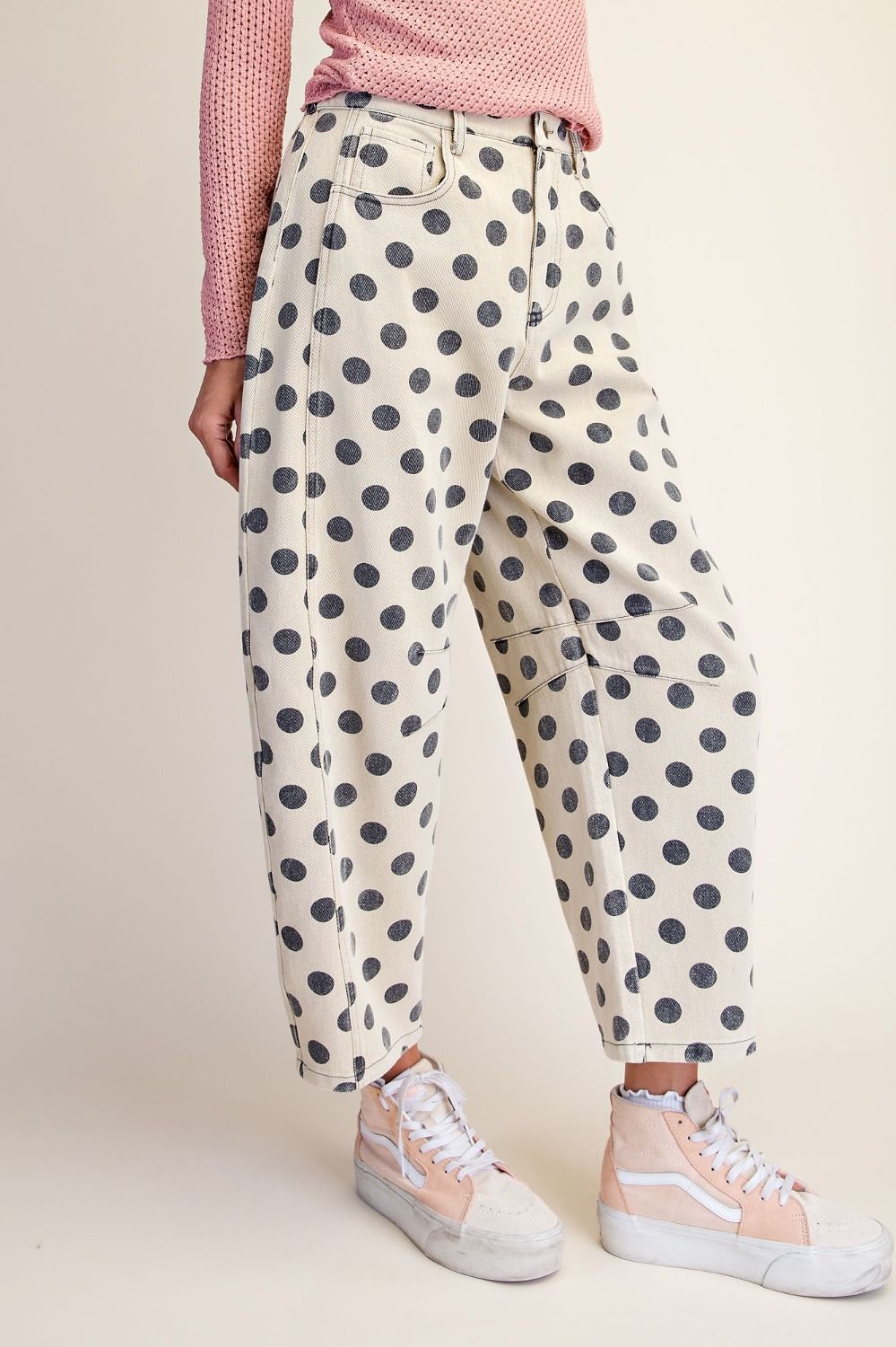 Khaki Polka Dot Barrel Jeans