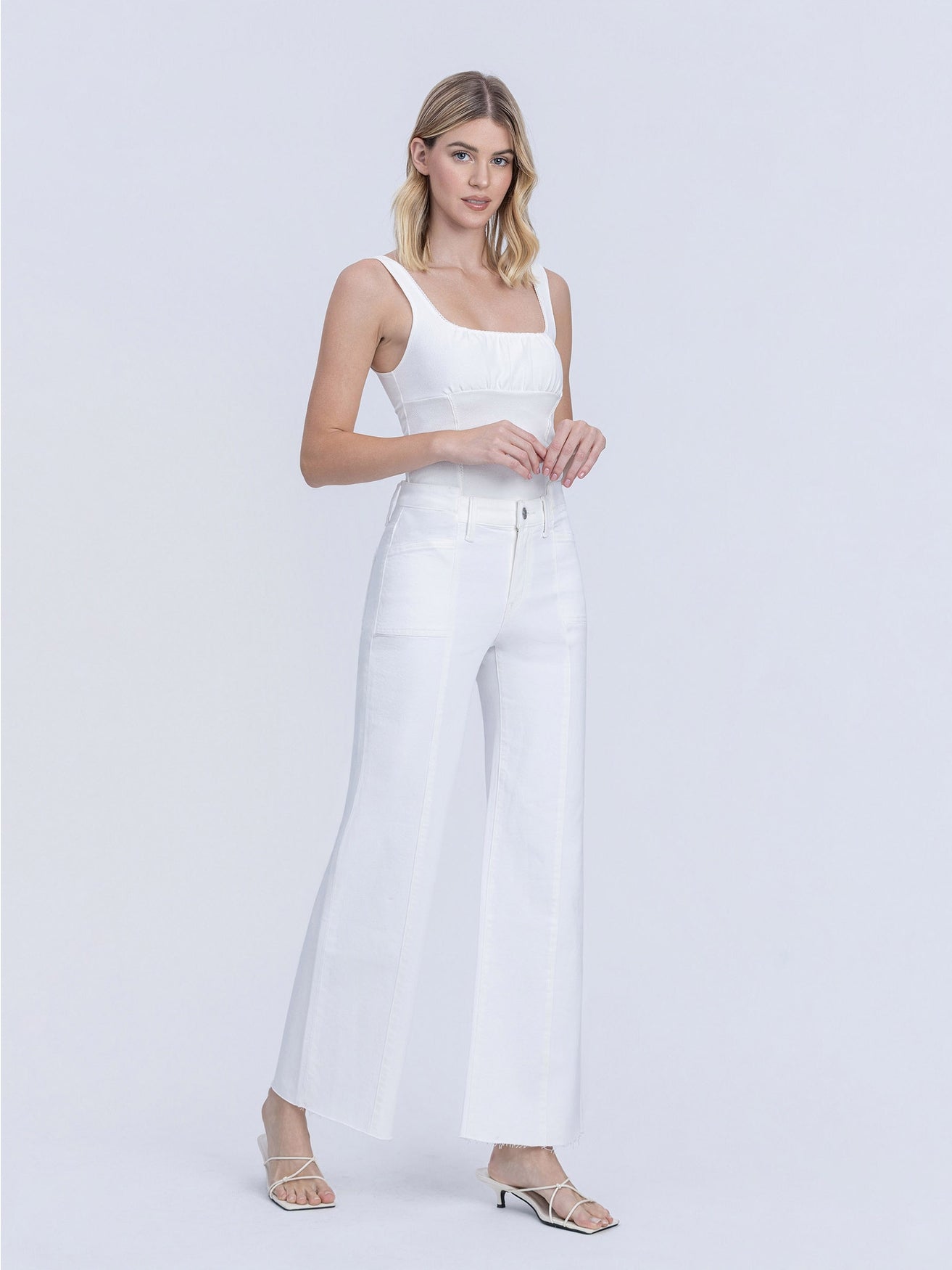 Vervet White Stacked Waistband Denim