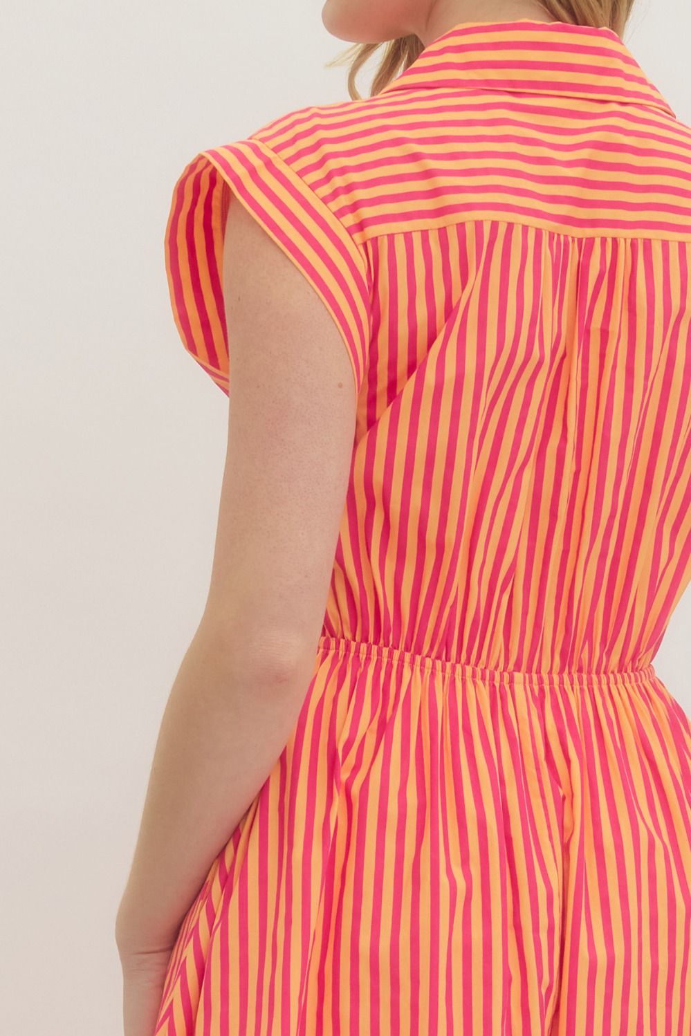 Daisy Striped Midi Dress by Entro