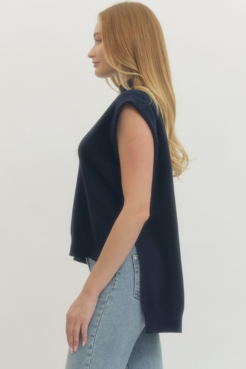 The Carrie Mock Neck Sleeveless Sweater