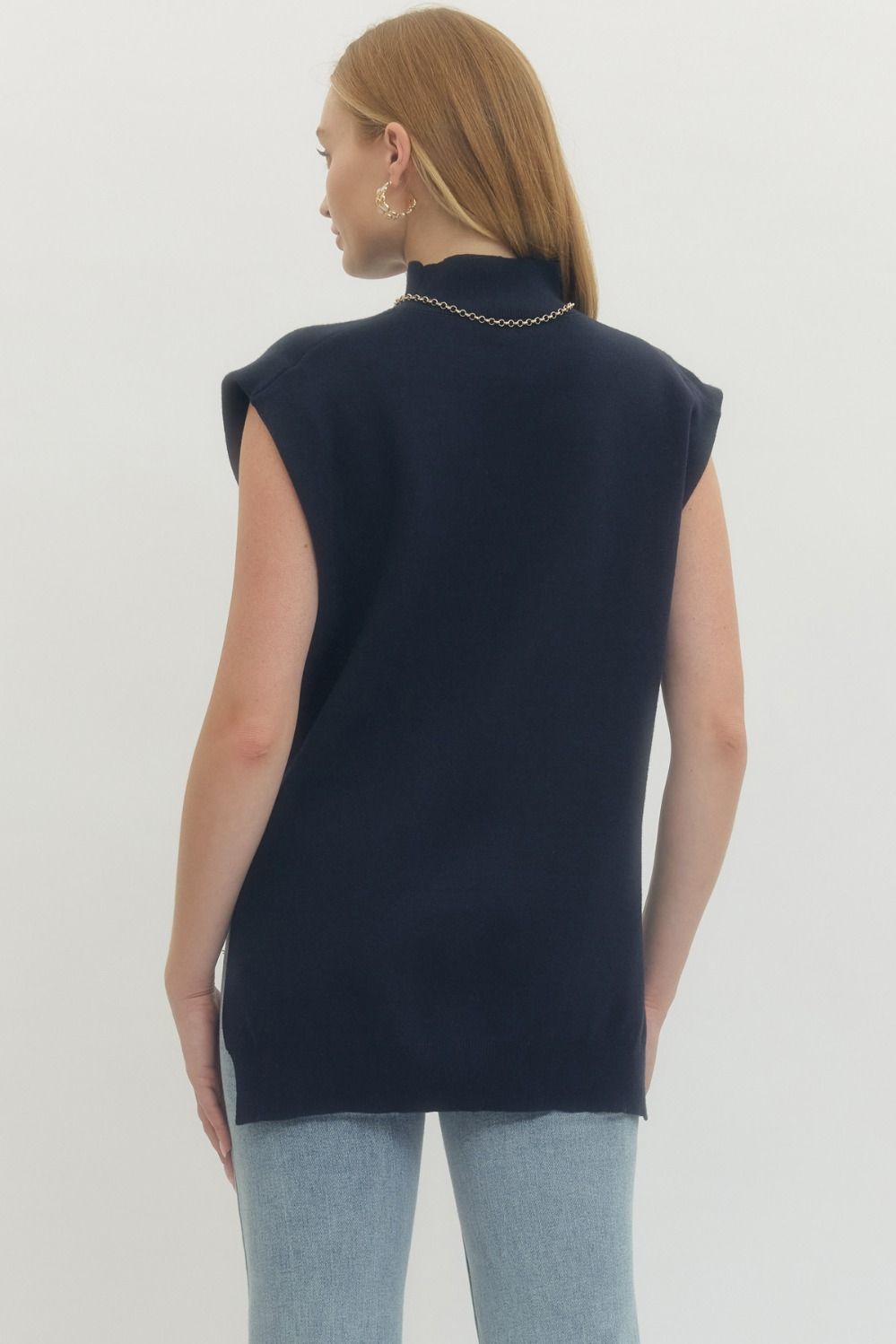 The Carrie Mock Neck Sleeveless Sweater